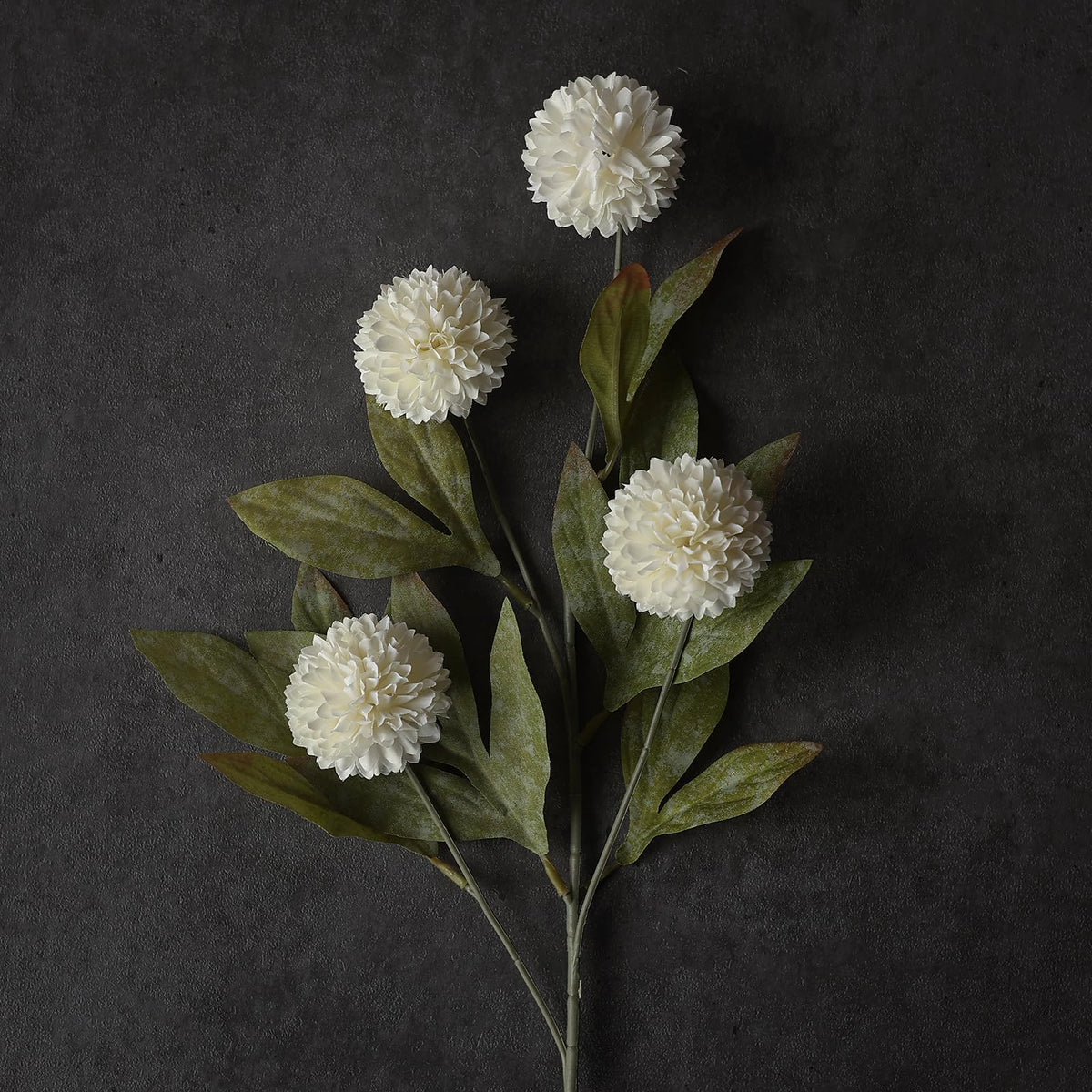 6Pcs 27 Artificial Pompon Mum Stems Silk Flowers for Vase - Juxdp Official Imagery - 5