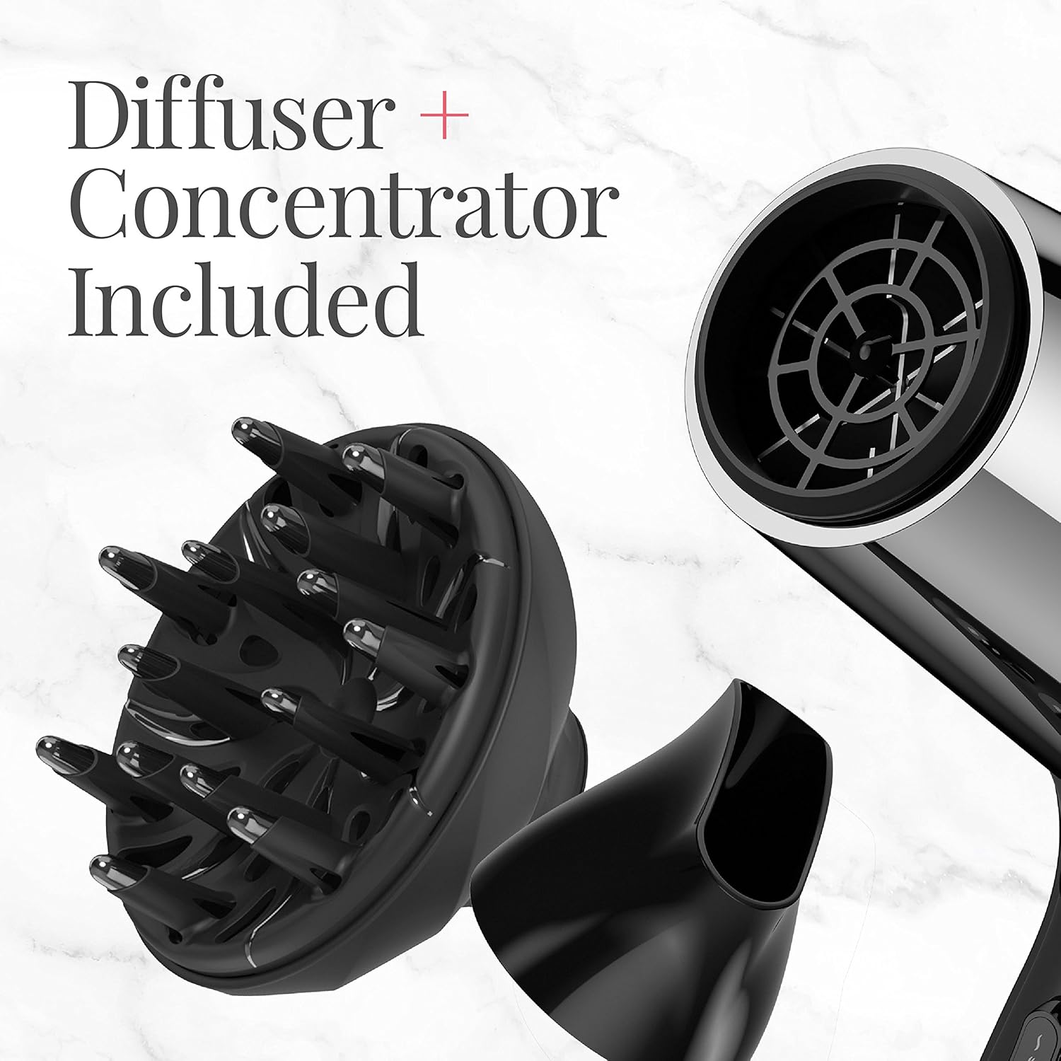 Remington impact resistant 1875-watt hair dryer with concentrator nozzle and ergonomic handle for professional styling.