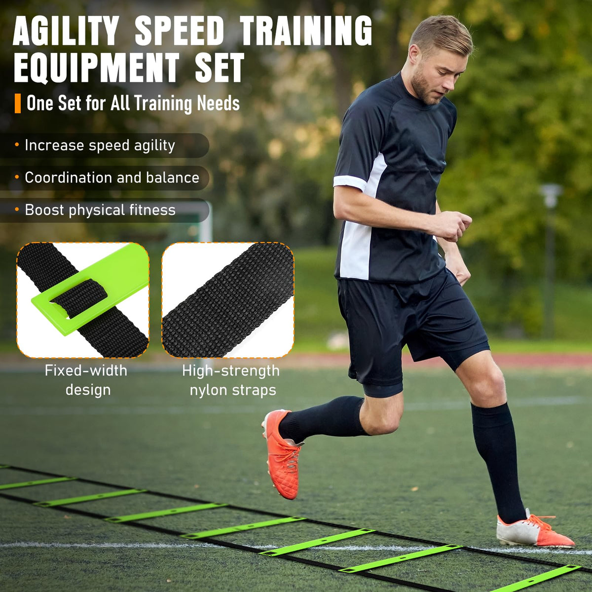 Agility Ladder Agility Speed Training Equipment Set 20ft - MUROZA Official Imagery - 4