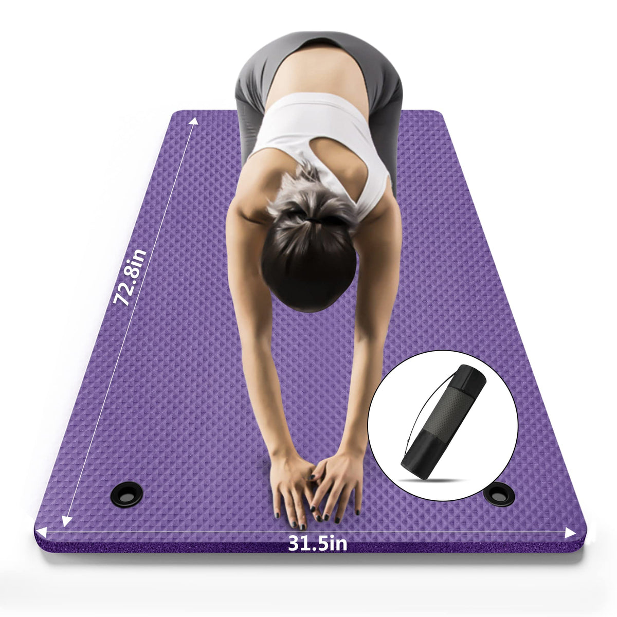 LFS Yoga Mat 72 8 x 31 5 x 2 5 inch Thick With Strap and Bag - LFS Official Imagery - 2