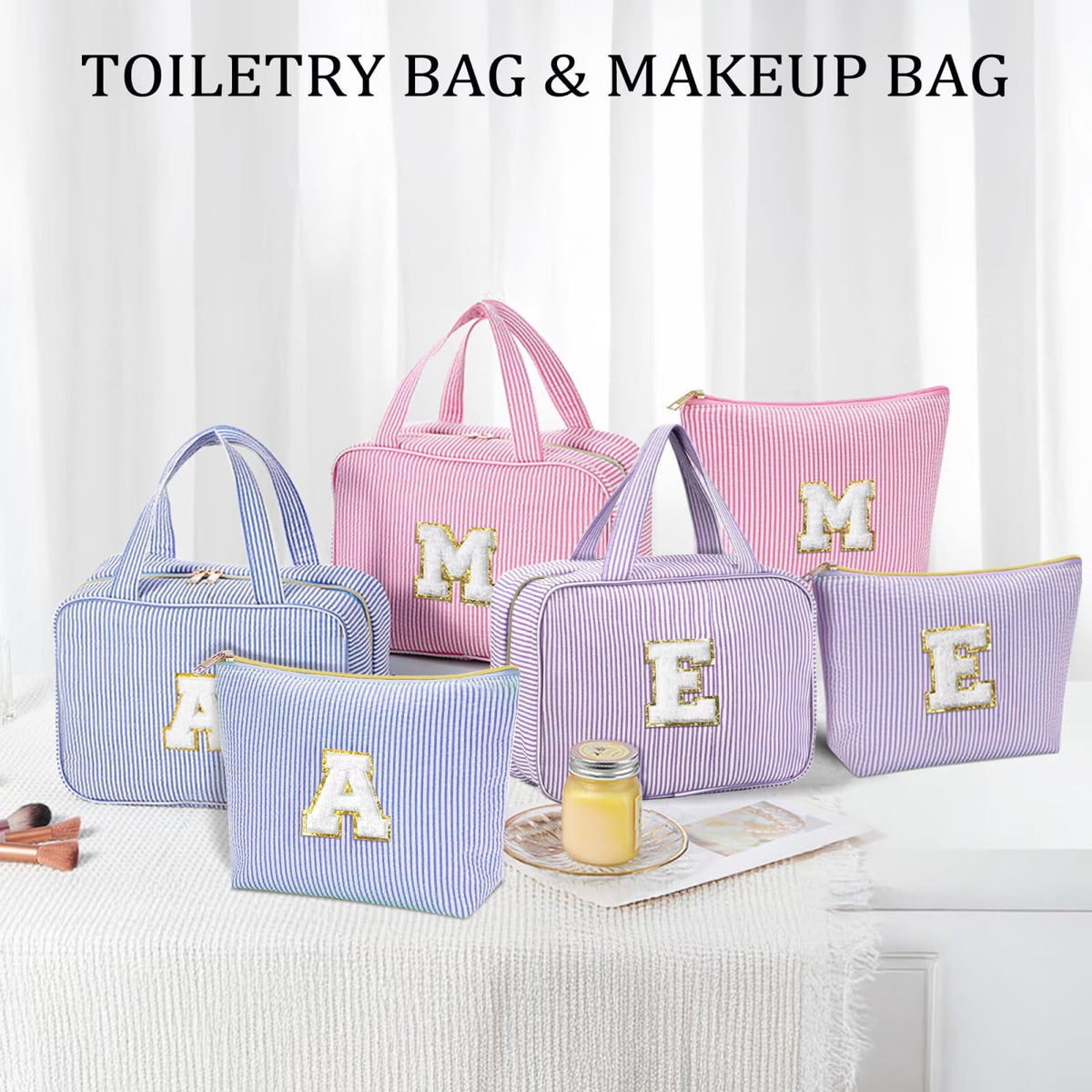 YOOLIFE Kids Toiletry Bag Initial Makeup Bag for Teen Girls - YOOLIFE Official Imagery - 7