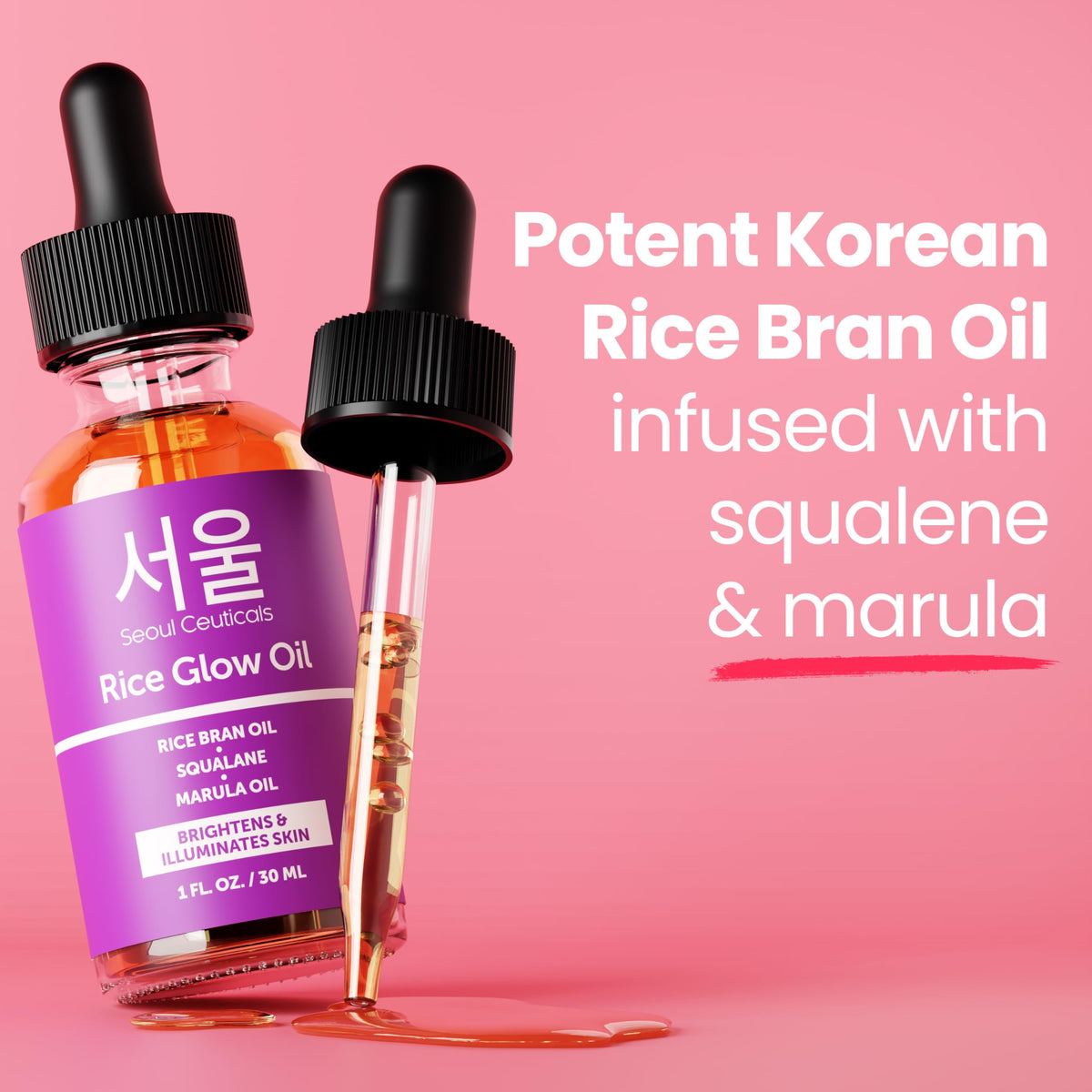 SeoulCeuticals Rice Bran Oil for Skin Korean Face Oil 1oz - SeoulCeuticals Official Product Imagery - 8