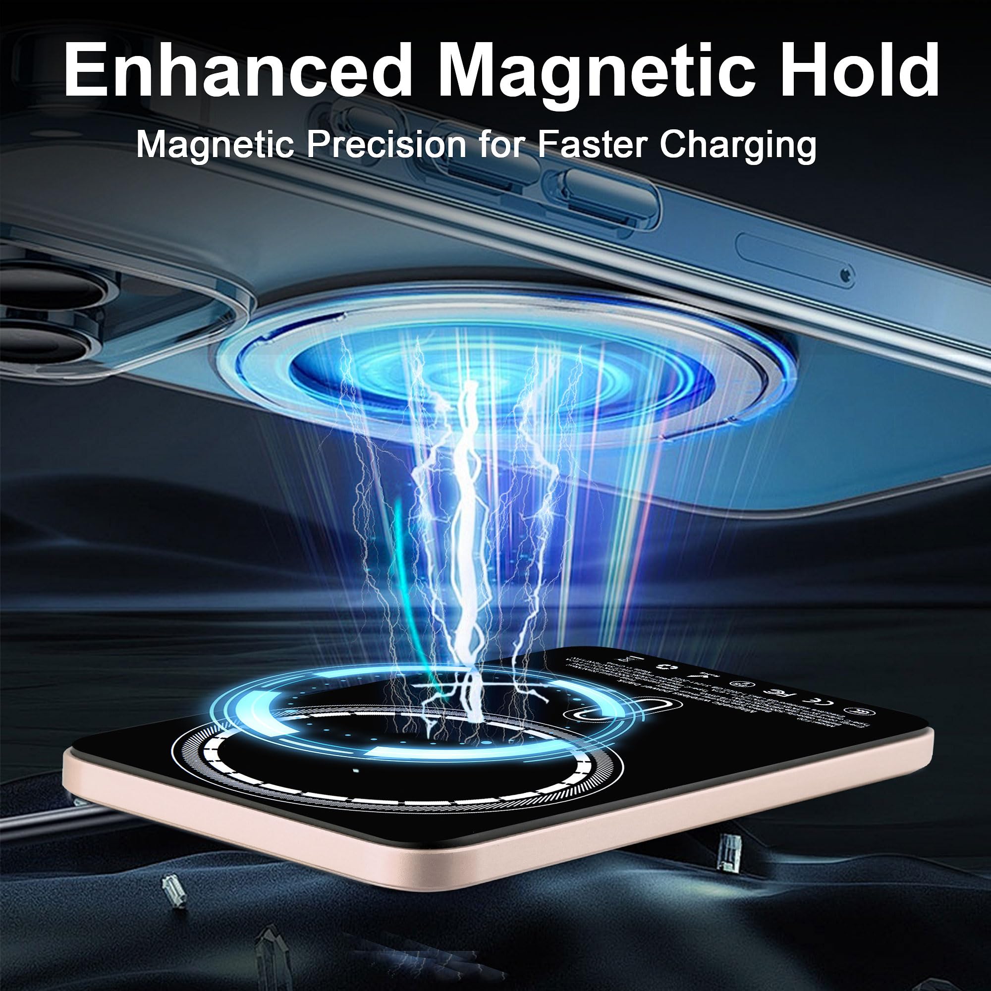 VONUV Magnetic Portable Charger 5000mAh, 15W Ultra Slim Wireless by VONUV - Angle View 3