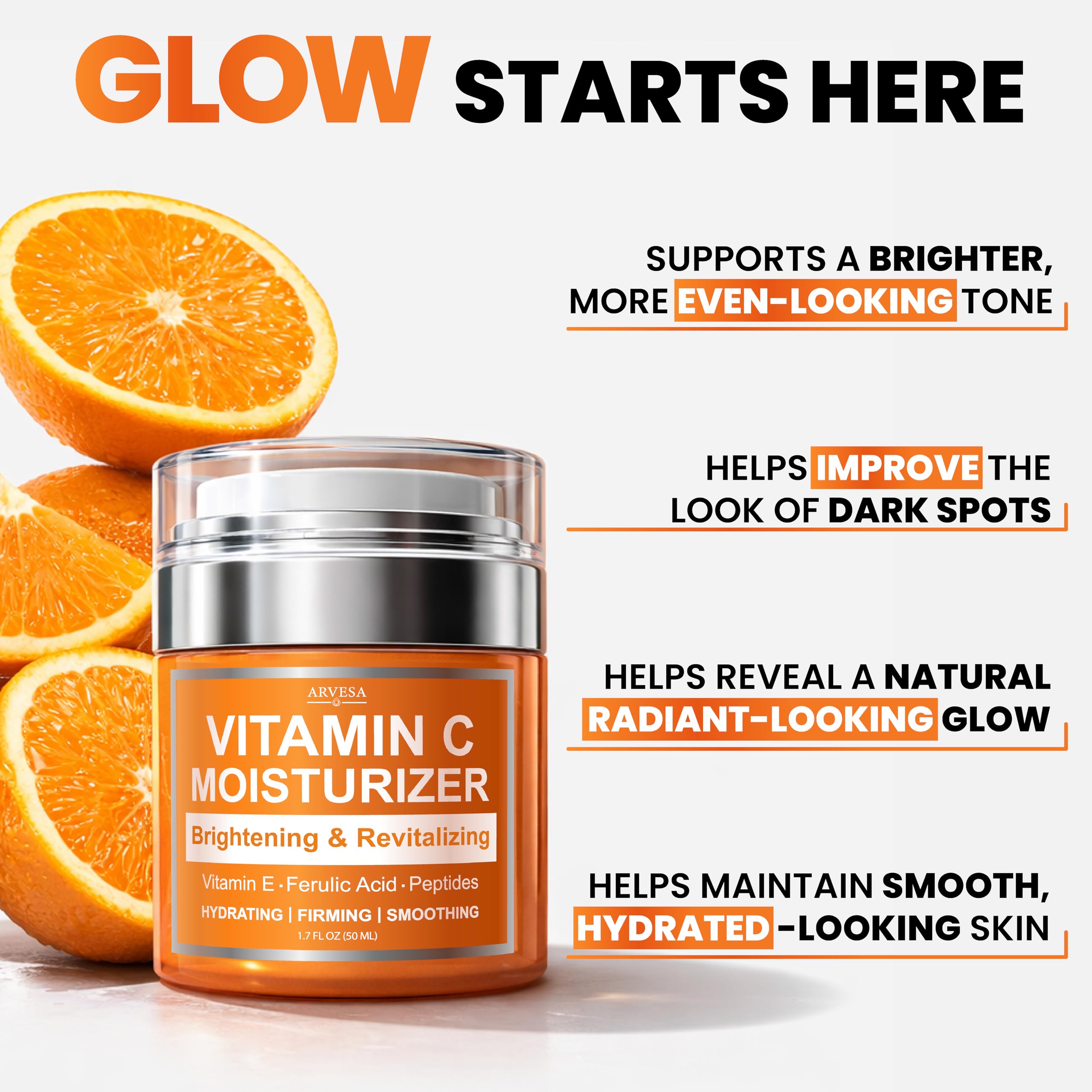 Arvesa Vitamin C Moisturizer for Face - Vitamin C Cream Brightening & Anti Aging - Arvesa Official Product View 5