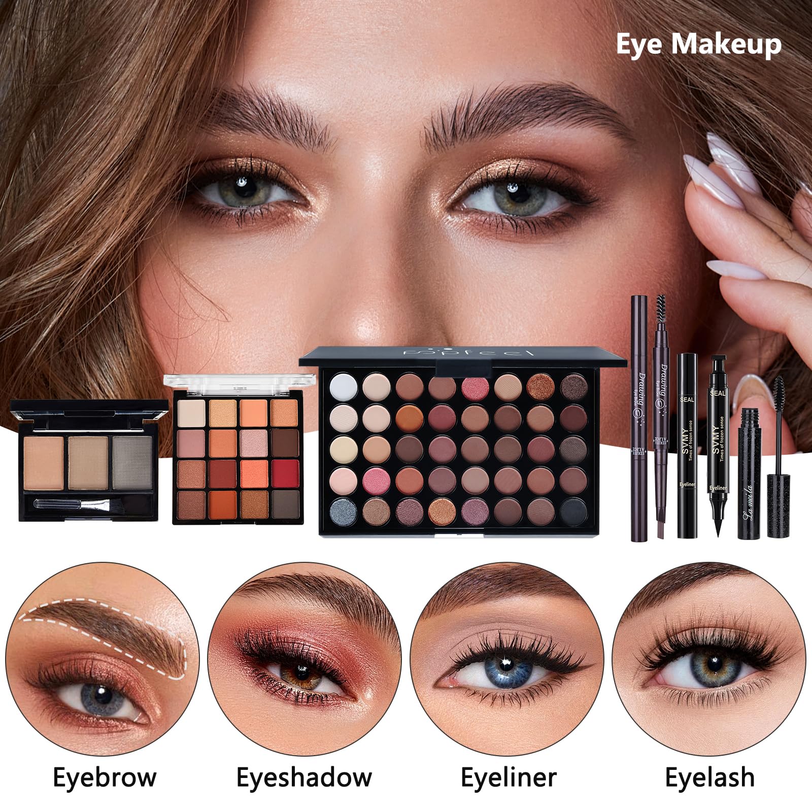 CHAFFUL all-in-one makeup kit for women with a variety of cosmetics, brushes, and accessories in a complete makeup set.