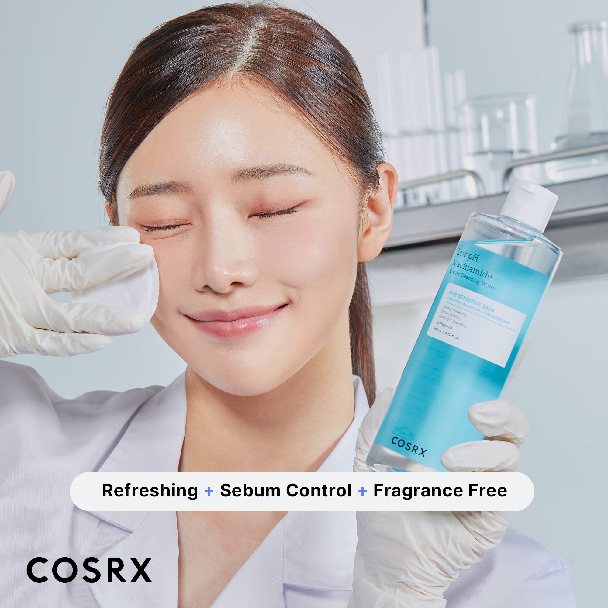 COSRX Low pH Niacinamide Cleansing Water for Sensitive Skin, - COSRX