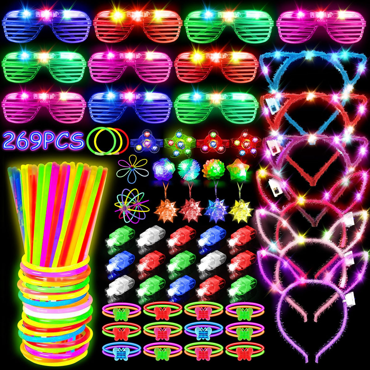 MIBOTE 269PCS Glow in the Dark Party Supplies for Kid Adults - MIBOTE Official Imagery - 1