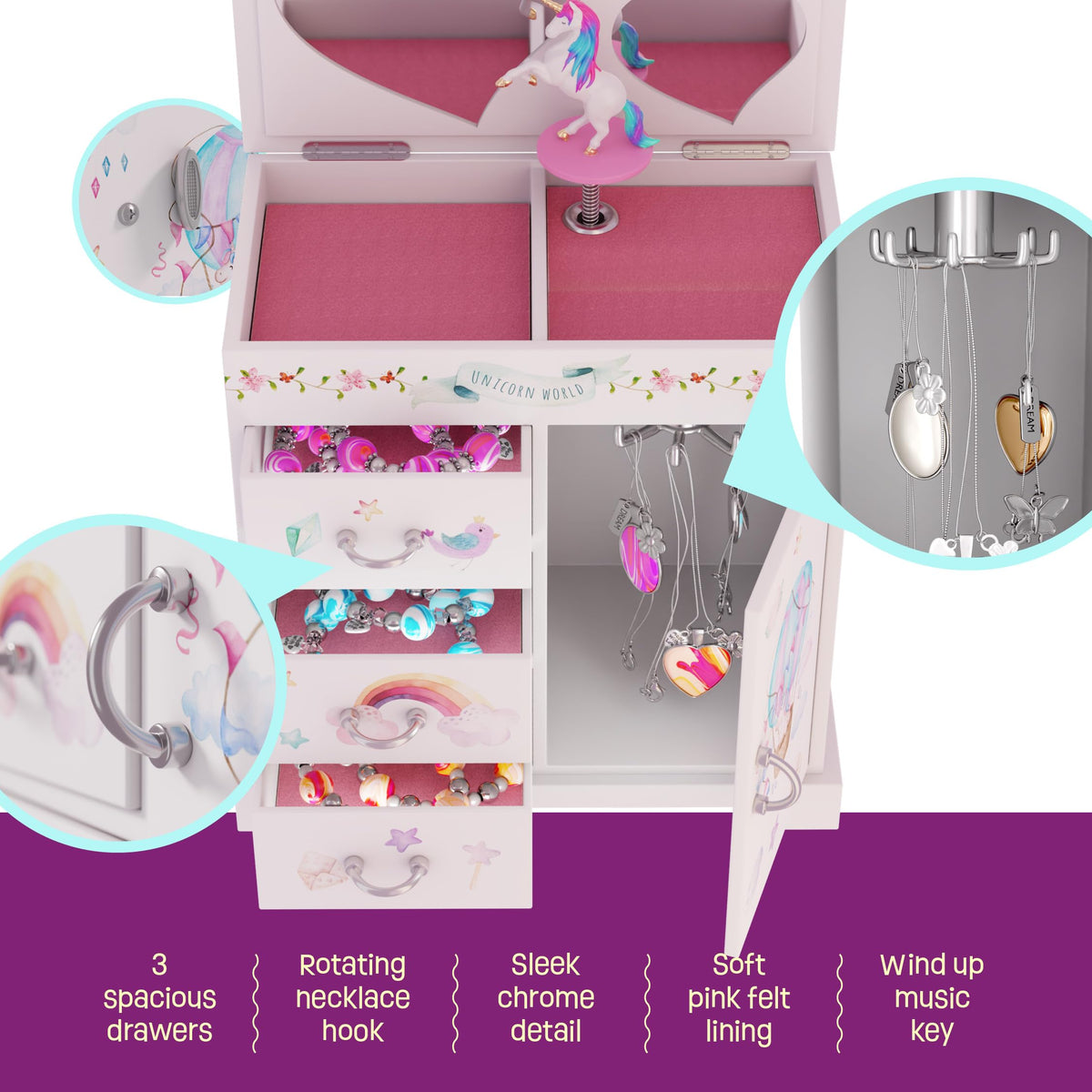 Pretty Me Unicorn Musical Jewelry Box for Kids - Pretty Me Official Imagery - 8