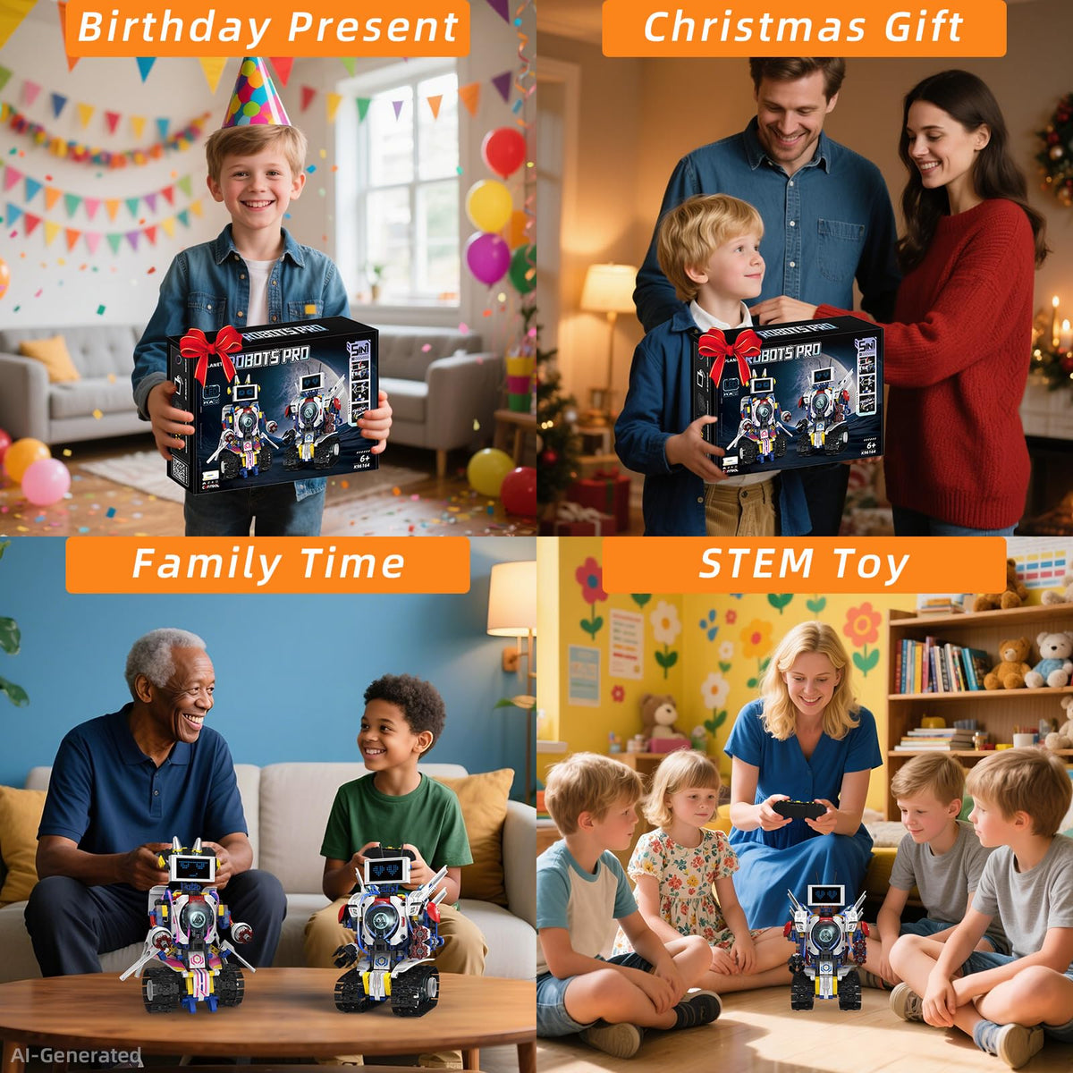 5 in 1 Robot Building Set with LED Display for Boys Kids - Suplanet Official Imagery - 8