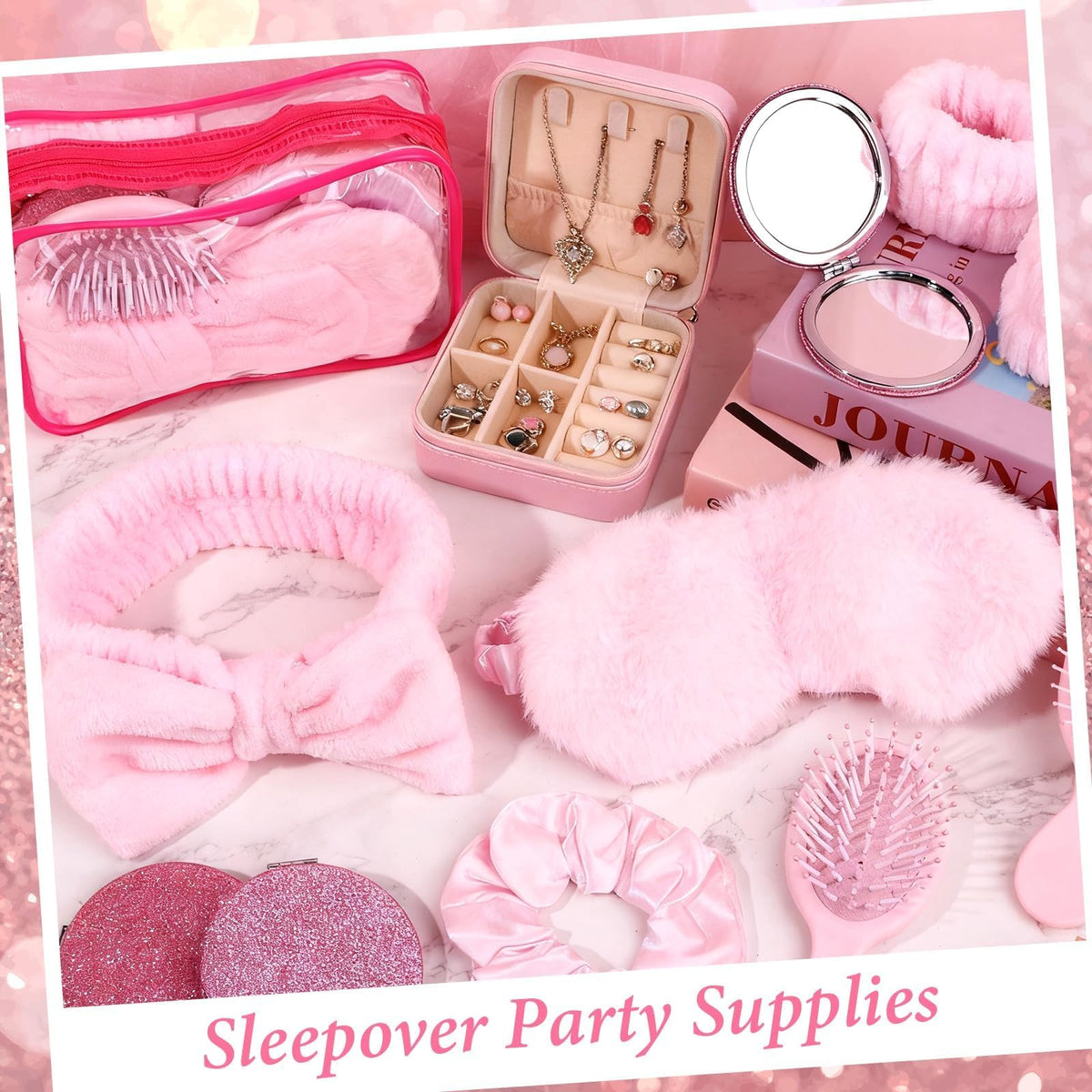 54Pcs Spa Party Supplies Pink Sleepover Favors for Women - Shknldzsm Official Imagery - 5