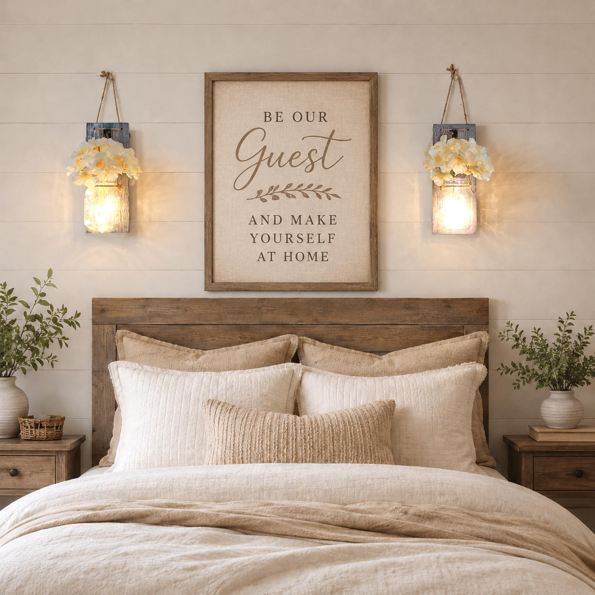 Rustic Mason Jar Sconces Wall Decor Grey Set of 2 - Besuerte Official Imagery - 8
