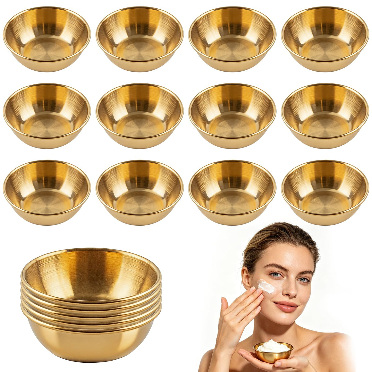 12 Pcs DIY Face Mask Mixing Bowl 3 23 Stainless Steel - Fyziqon Official Imagery - 2