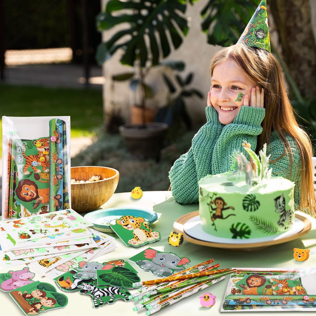 BenLouis 120Pcs Jungle Safari Stationery Set Party Favors - BenLouis Official Imagery - 6