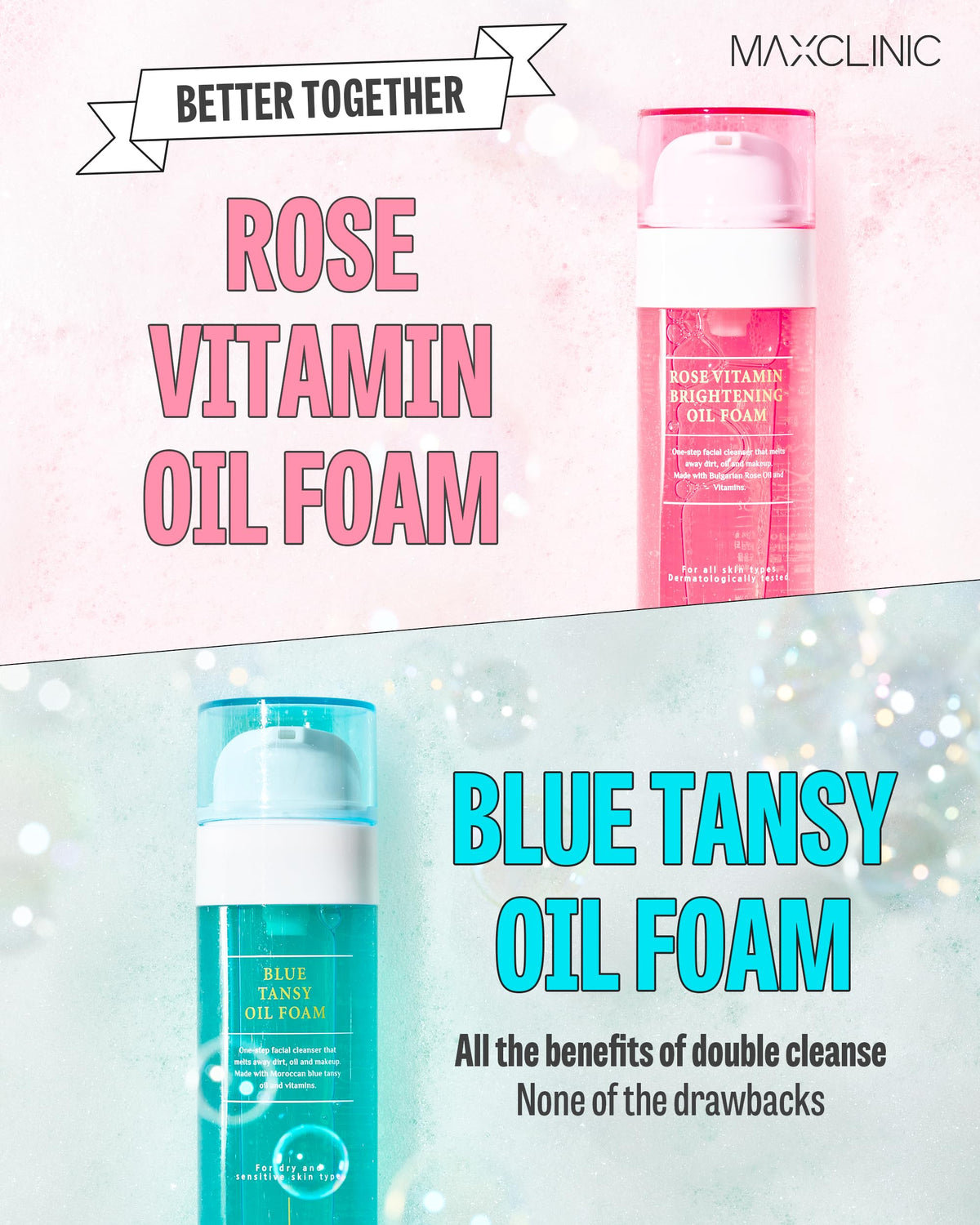 Rose Vitamin Blue Tansy Oil Foam Gift Set - MAXCLINIC Official Imagery - 3