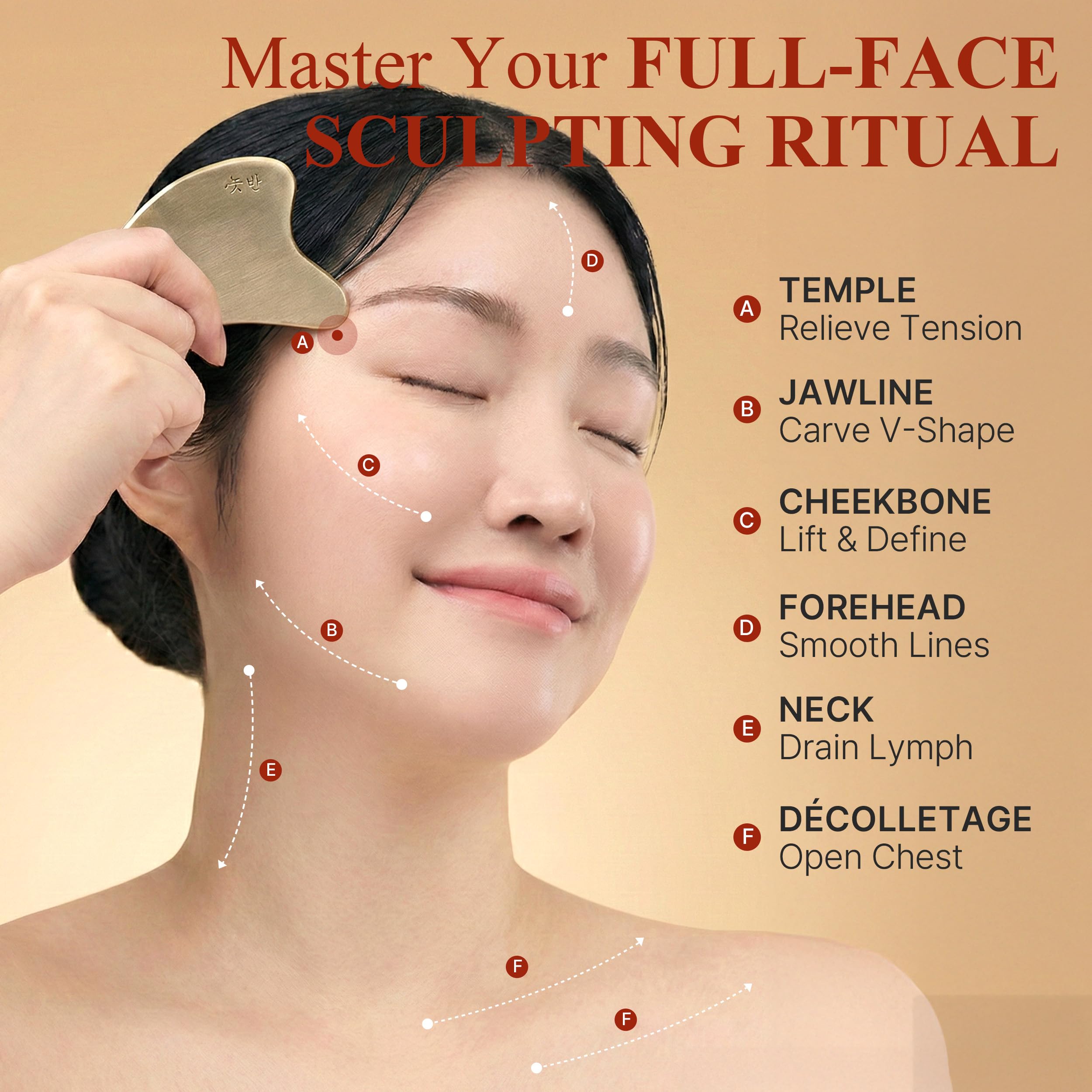 Heart Gua Sha Facial Tool &amp; Lifting Cream Set, Korean - NOBBAN