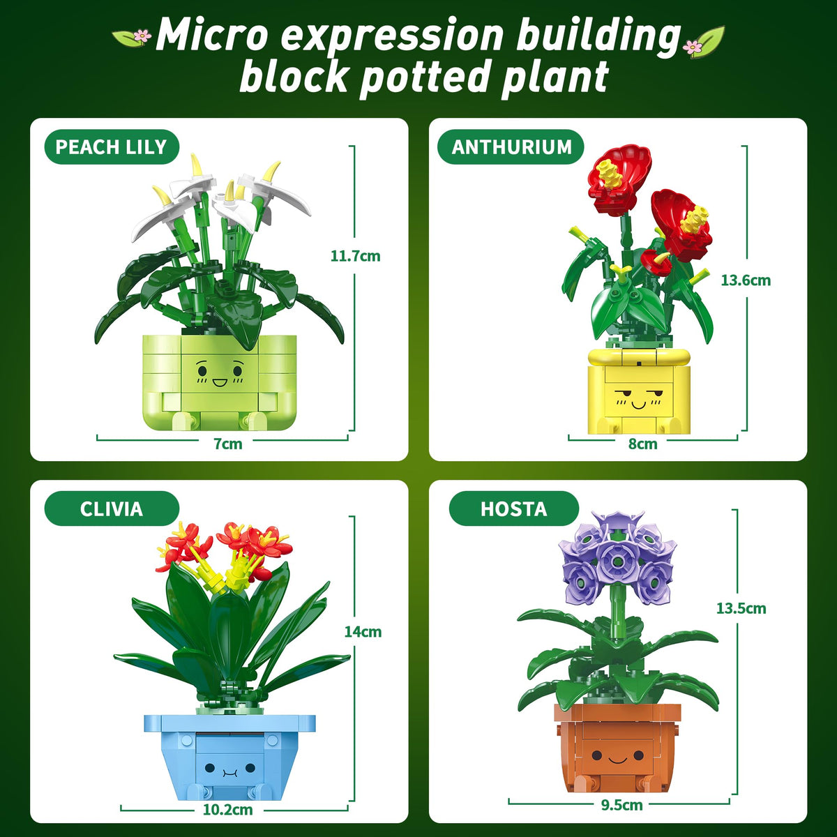 Flower Building Kit for Adults 614 Pcs Happy Plants Flowers - WIDELAND Official Imagery - 4