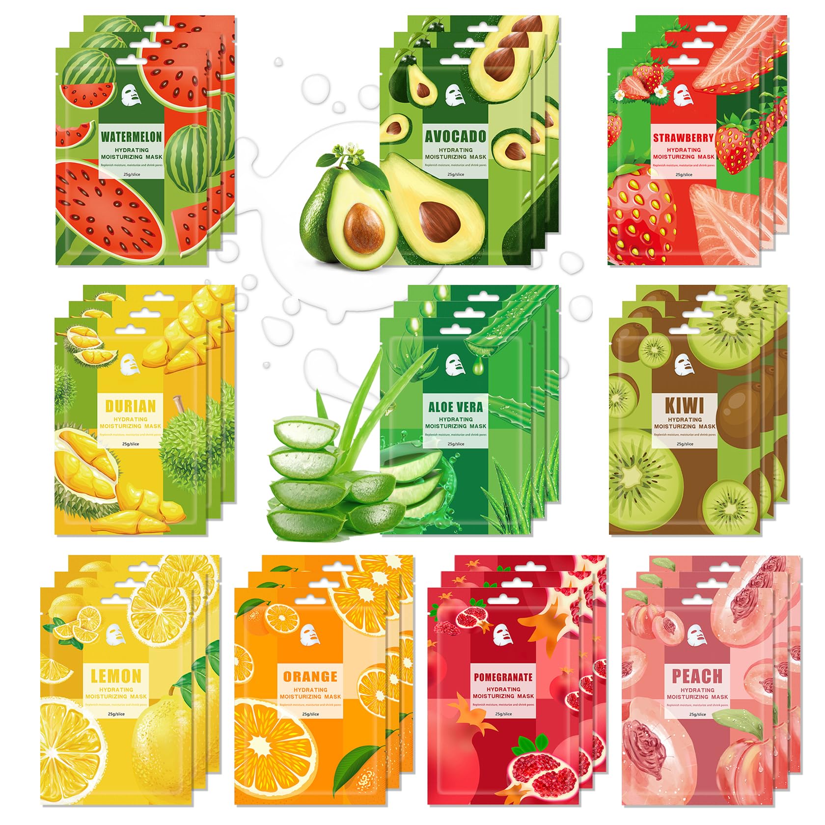 10PCS Hydrating Facial Sheet Mask,Moisturizing Face Masks - JunKuJK