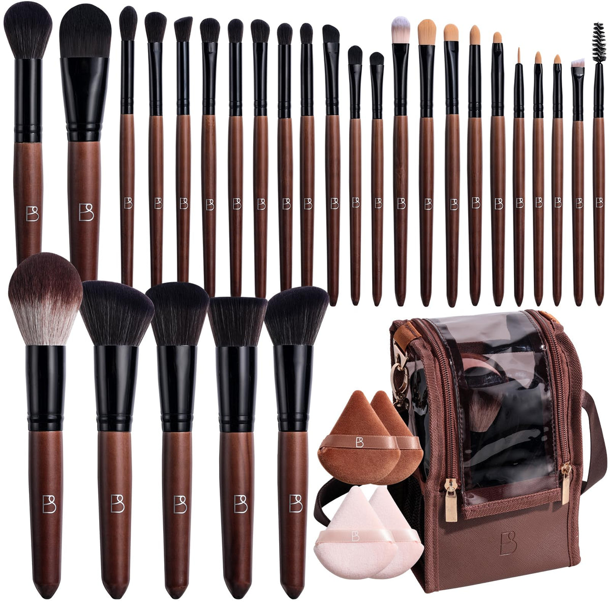 BS MALL Professional Makeup Brush Set 28 Pcs With Travel - BS-MALL Official Imagery - 2