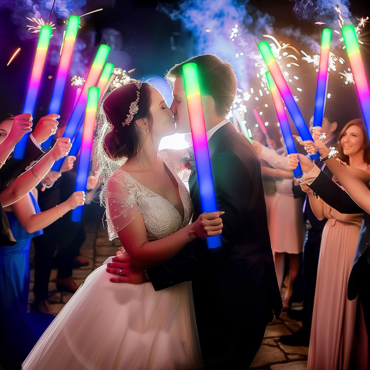 68 Pack Led Foam Sticks Bulk Wedding Glow Sticks for - JODOUEEIR Official Imagery - 3