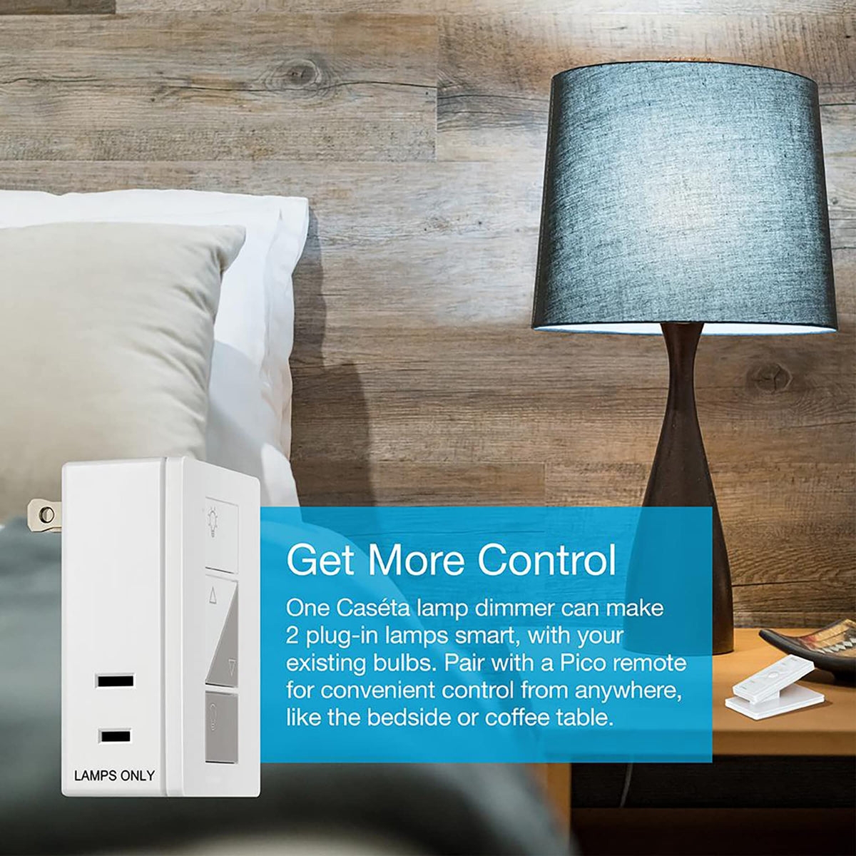 Lutron Caseta Smart Lamp Dimmer Kit Plug in Dimmer Pico - Premium Selection Official Imagery - 7