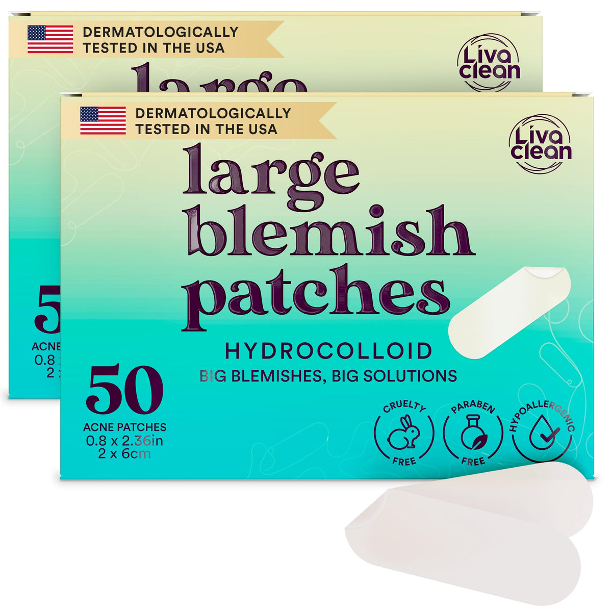 LivaClean LC Large Hydrocolloid Acne Patches - LivaClean Official Imagery - 2