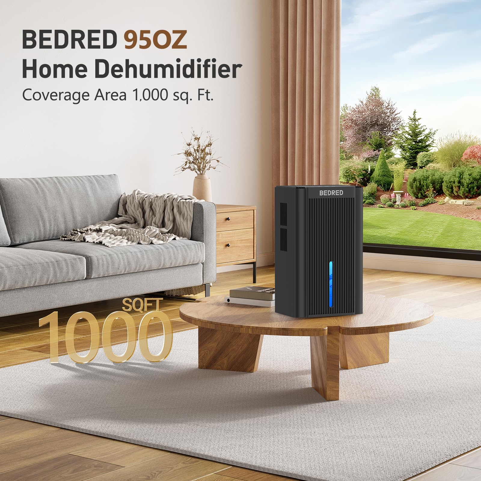 BEDRED 95oz Home Dehumidifier 1000 sq ft – Auto Shut-Off