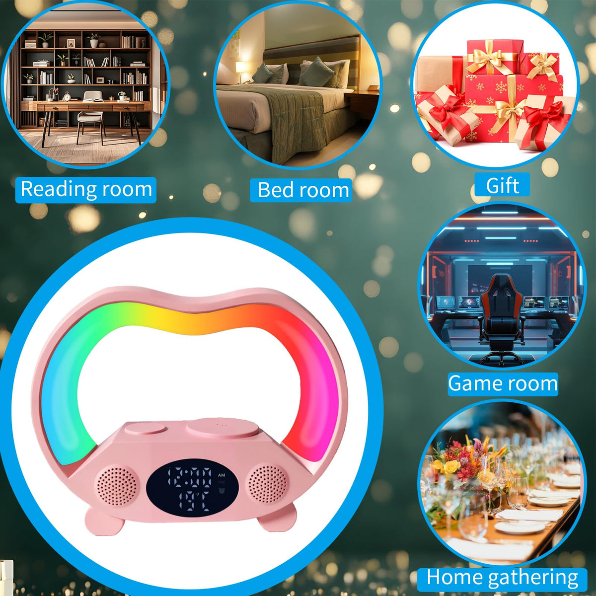 6 in 1 Wireless Charging Station with Bluetooth Speaker RGB - DHBY Official Imagery - 7
