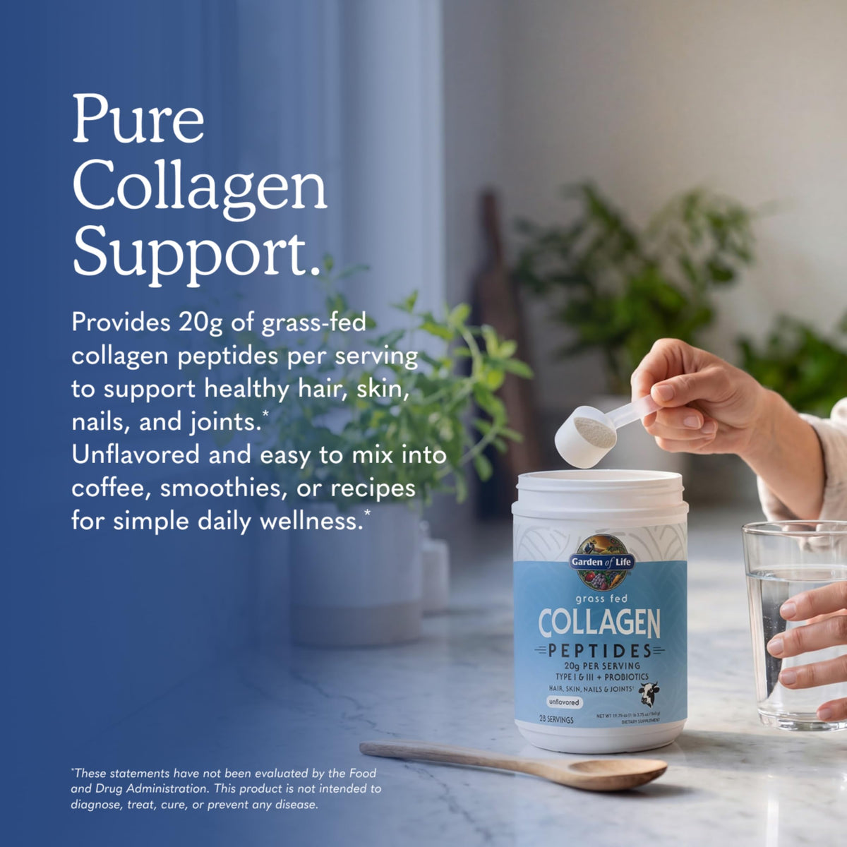 Garden of Life Grass Fed Collagen Powder Unflavored 28 - Garden of Life Official Imagery - 3