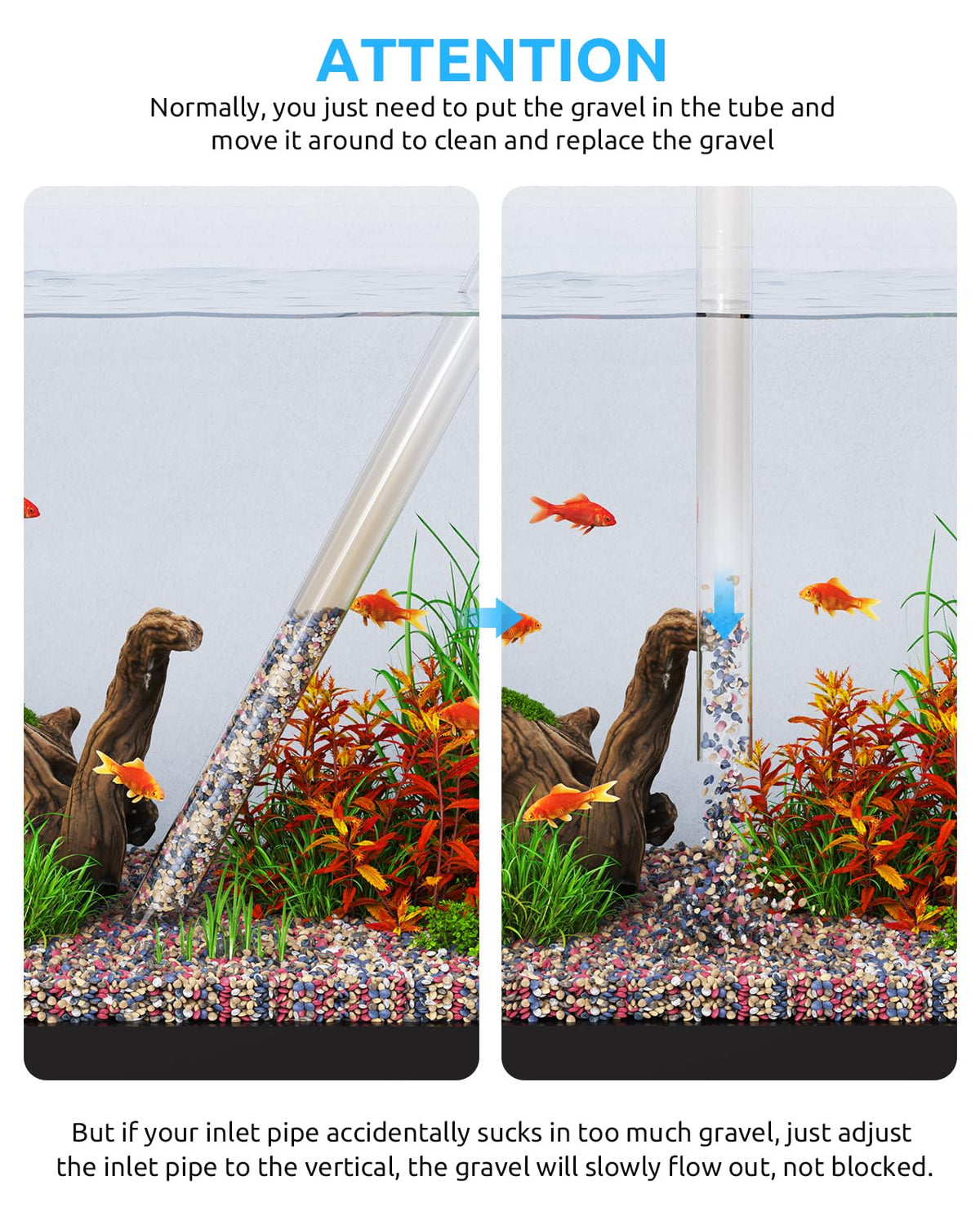 SEAOURA Gravel Vacuum for Aquarium Siphon Fish Tank Vacuum - SEAOURA Official Imagery - 8