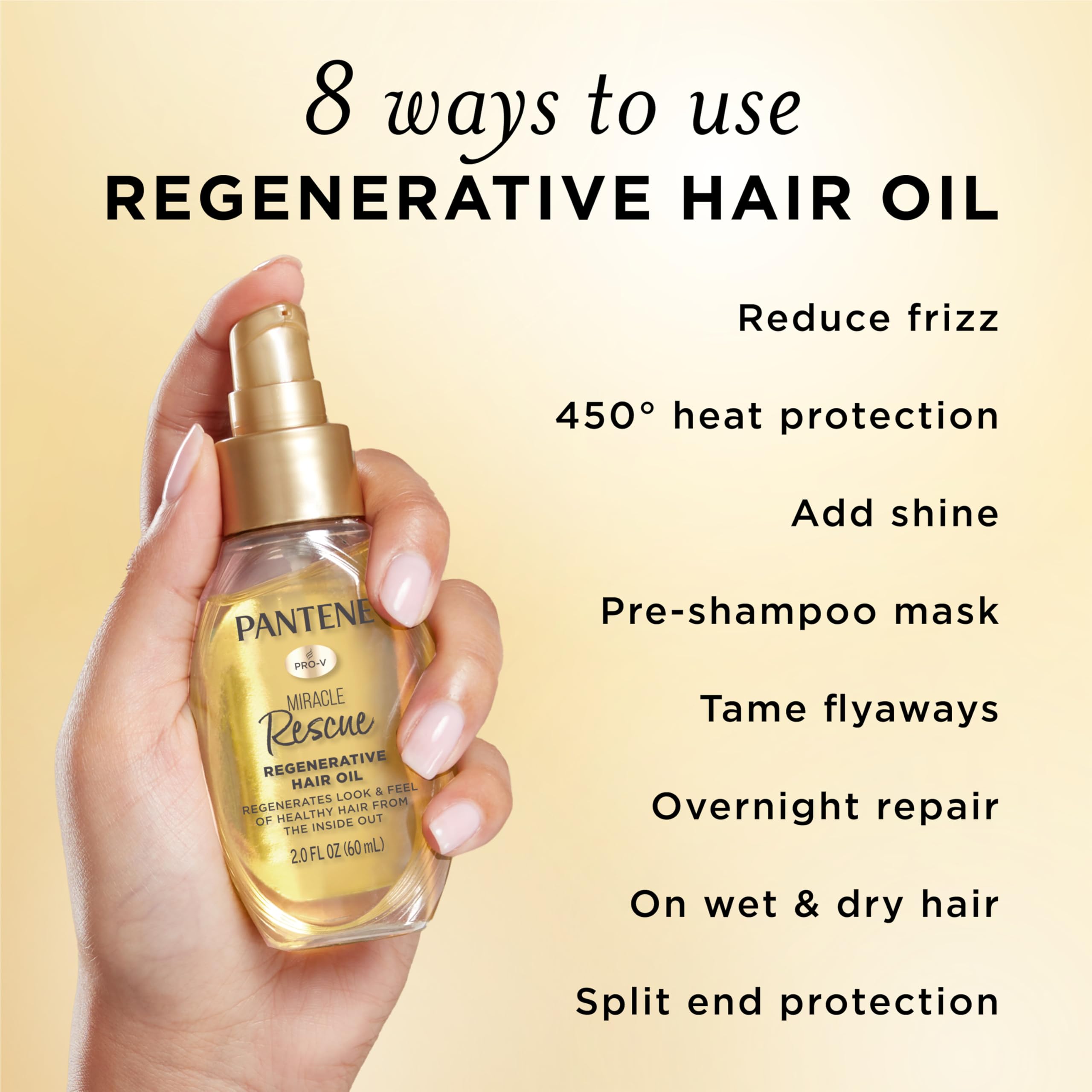 Pantene Miracle Rescue Regenerative Hair Oil - 2.0 FL Oz Deep Repair Treatment for Dr - Pantene Official Product View 6