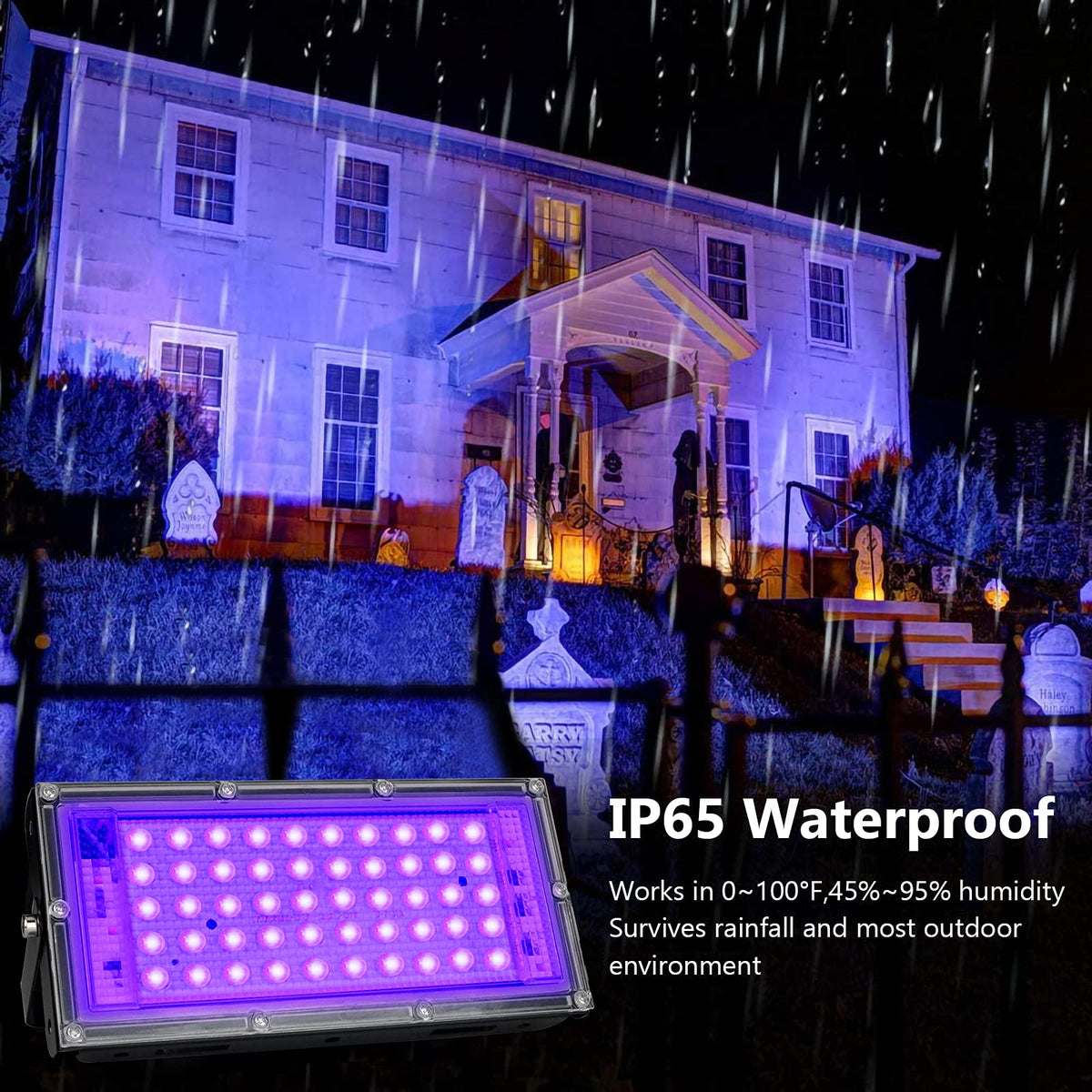 2 Pack 50W Black Lights Blacklight Flood Light with Plug and - Indmird Official Imagery - 5