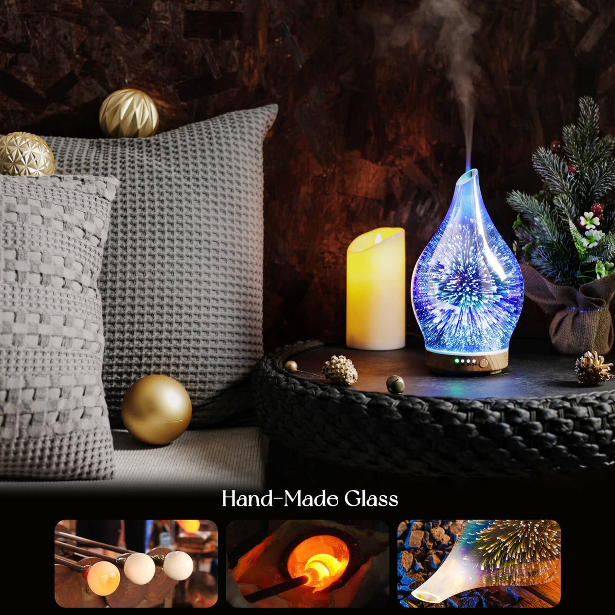 Essential Oil Diffuser 150ml Handmade Glass Diffuser 6H - Porseme Official Imagery - 6