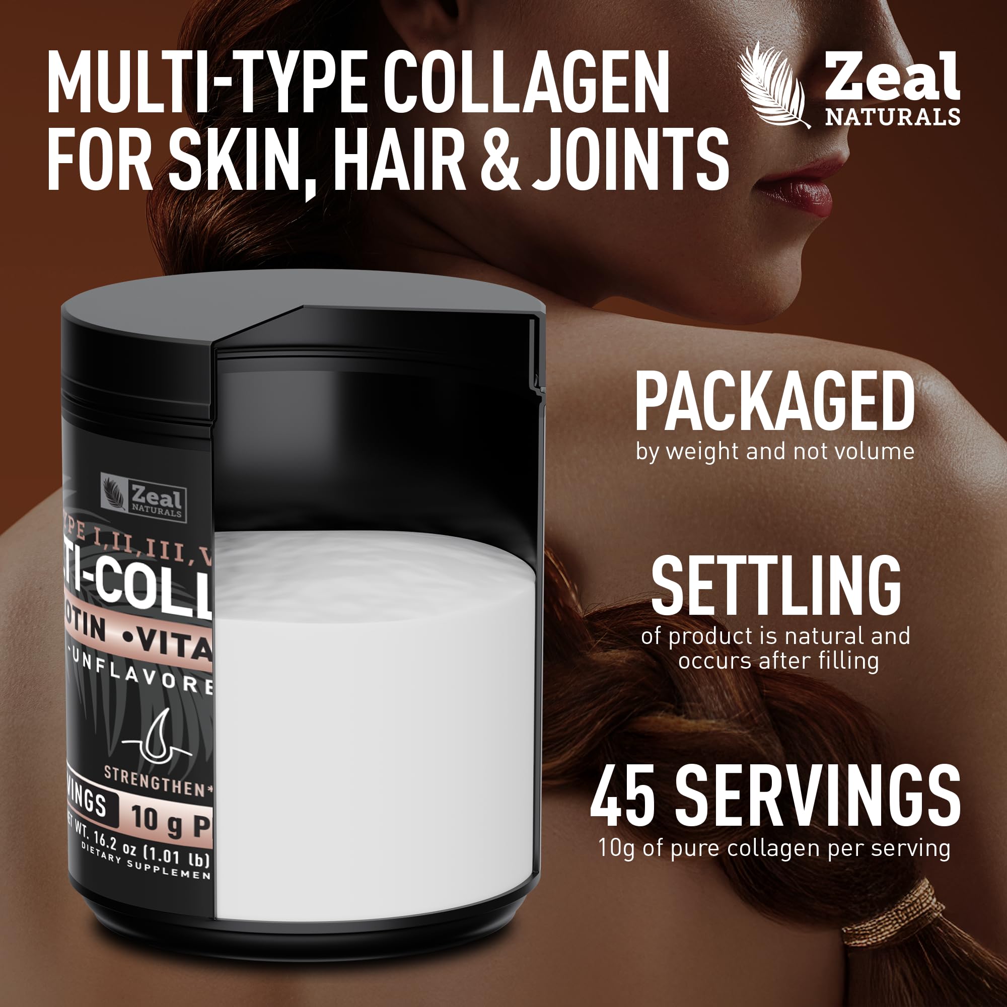 Zeal Naturals Multi Collagen Protein Peptides Powder Types I - Zeal Naturals Official Imagery - 7
