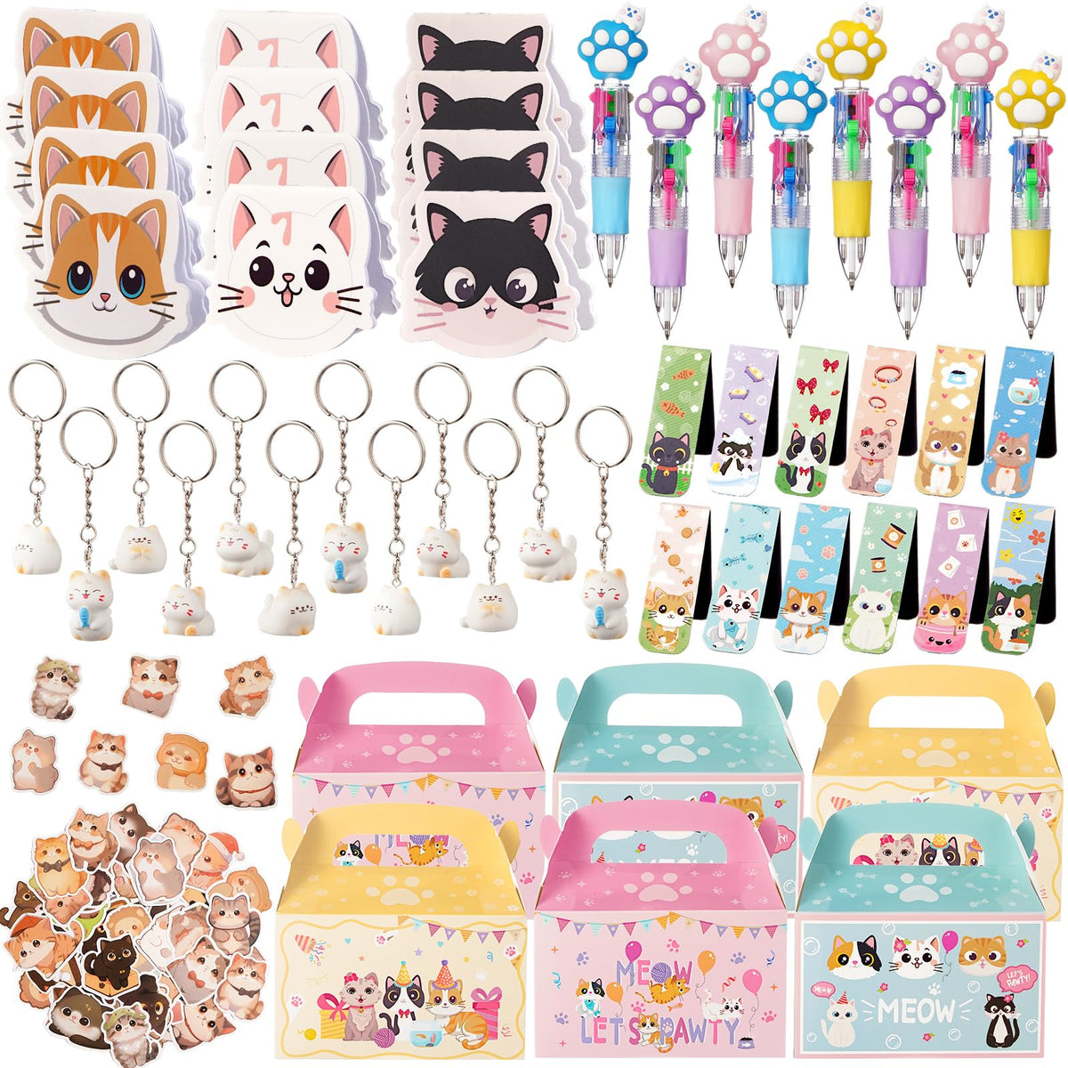 110 Pcs Cat Party Favors Goodie Bag Stuffers for Kids - Vanblue Official Imagery - 2