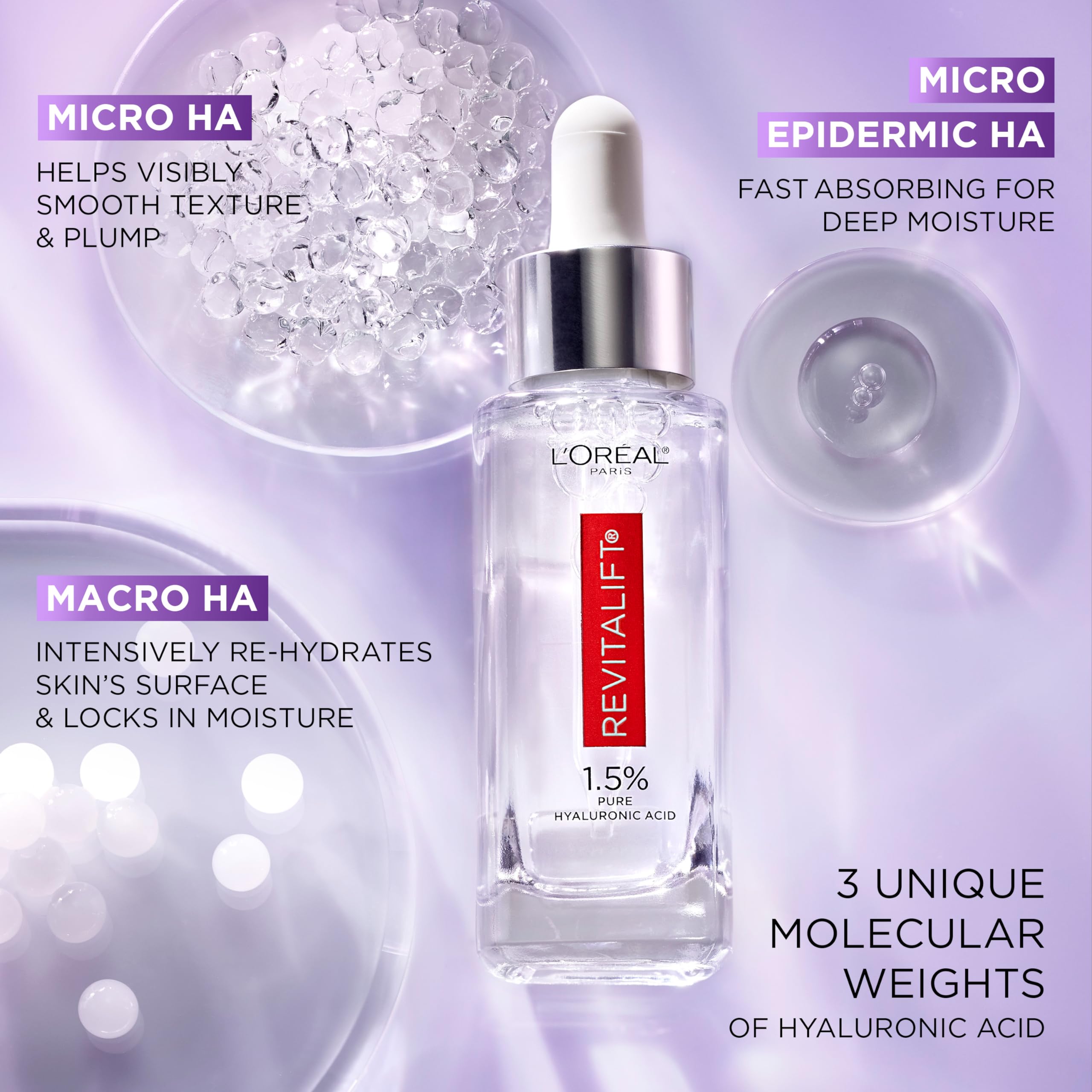 Elefair Tech L'Oreal Paris Revitalift 1.5% Pure Hyaluronic Acid Serum for Face, - Elefair Tech Official Product View 5