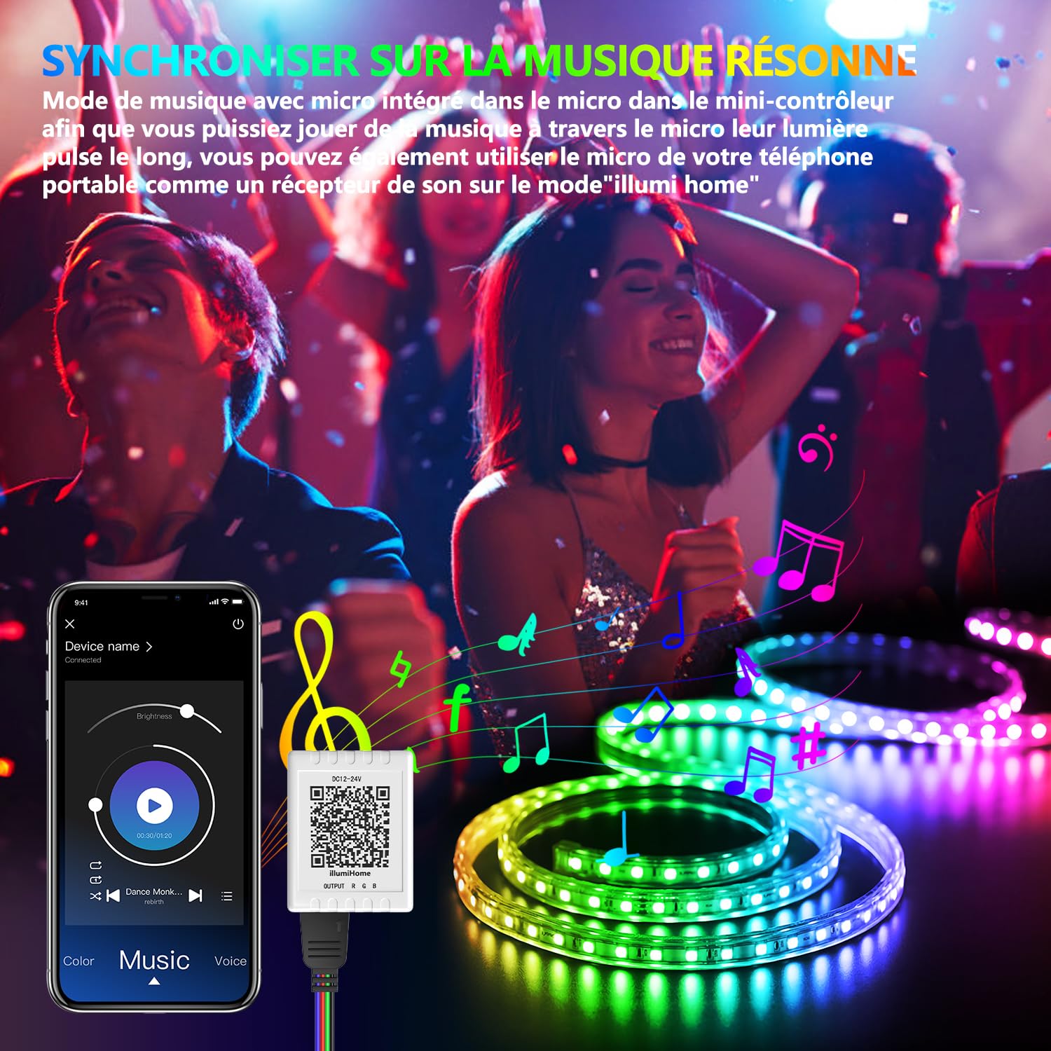 Nexillumi Led Lights for Bedroom 100ft Music Sync Color Changing - Nexillumi Official Product View 3