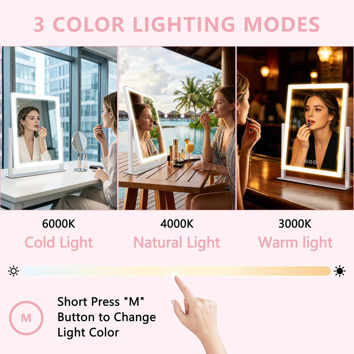Lighted Vanity Mirror with Lights Makeup Mirror with Light - Kotdning Official Imagery - 4