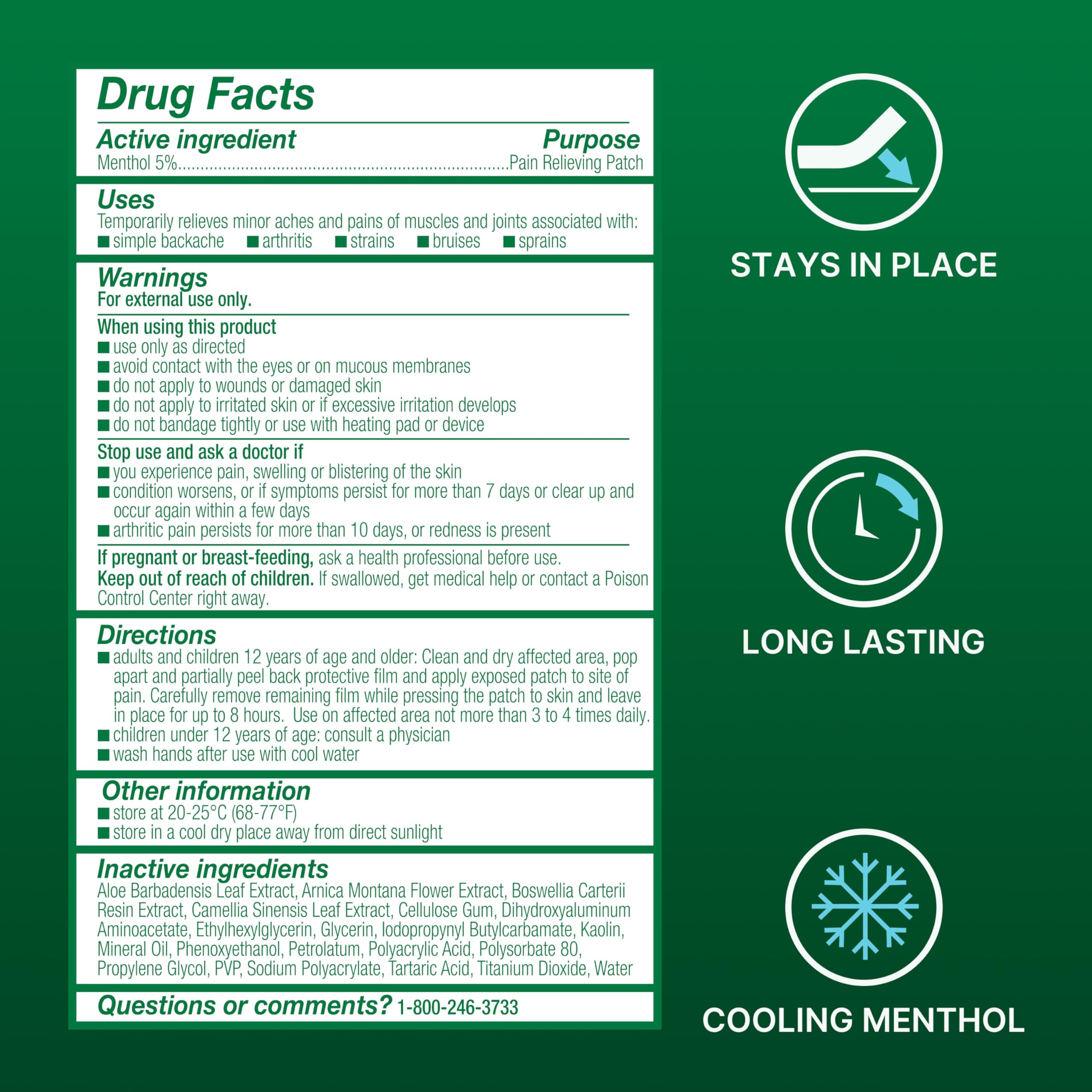 Biofreeze Large Menthol Pain Relief Patches 12ct