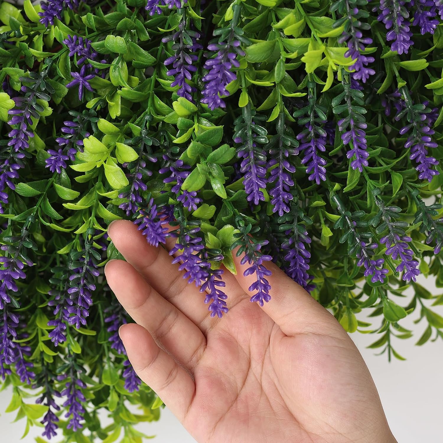 26" Artificial Lavender & Boxwood Wreath for Front Door - Large Faux Purple Greenery Outdoor