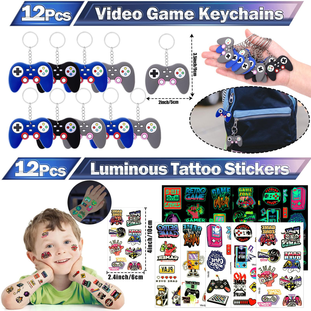 84Pcs Video Game Party Favors Birthday Supplies Kids Boys - Mishopy Official Imagery - 7
