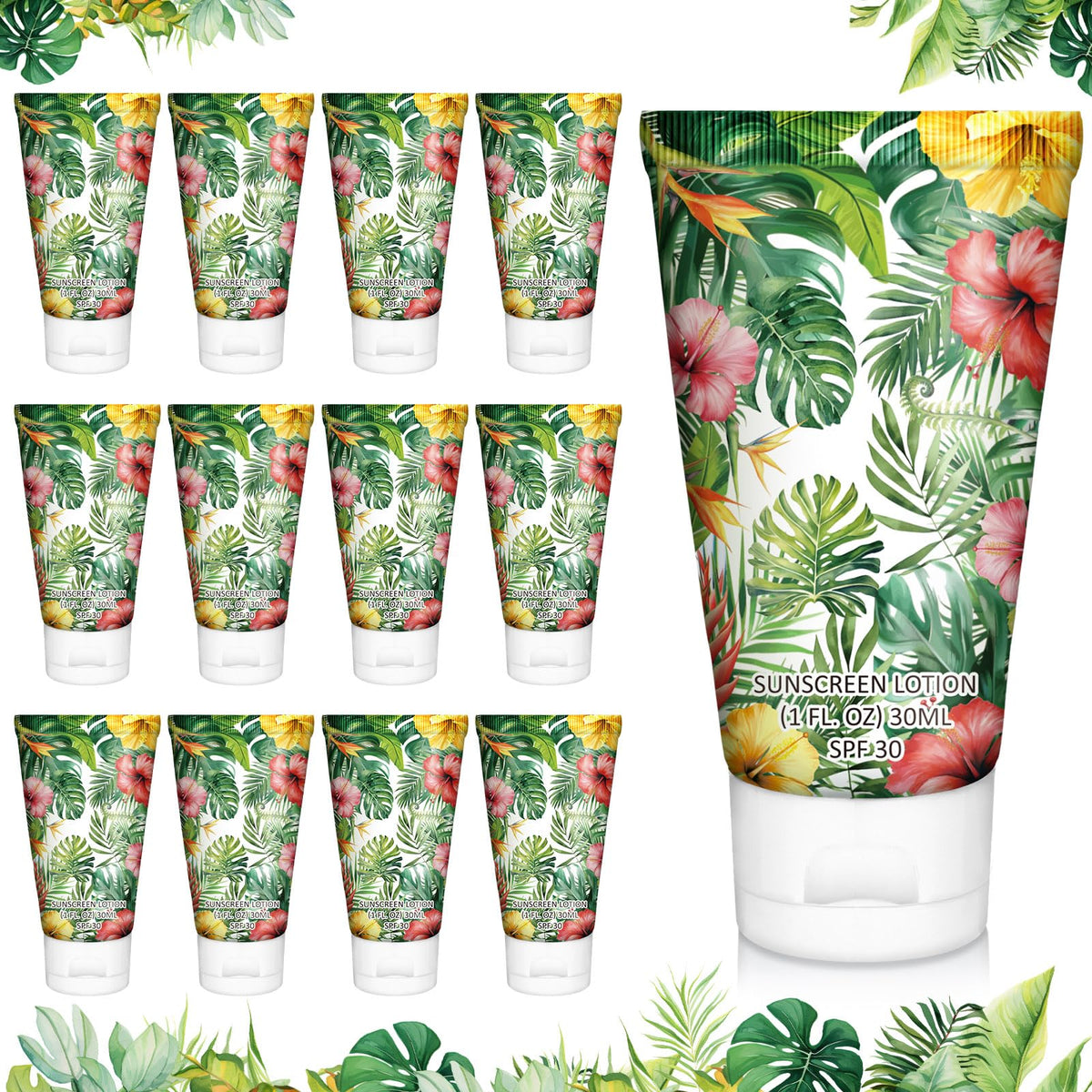 Loopeer 30 Pcs Mini Sunscreen Bulk Tropical Mini Sunscreen - Loopeer Official Imagery - 8