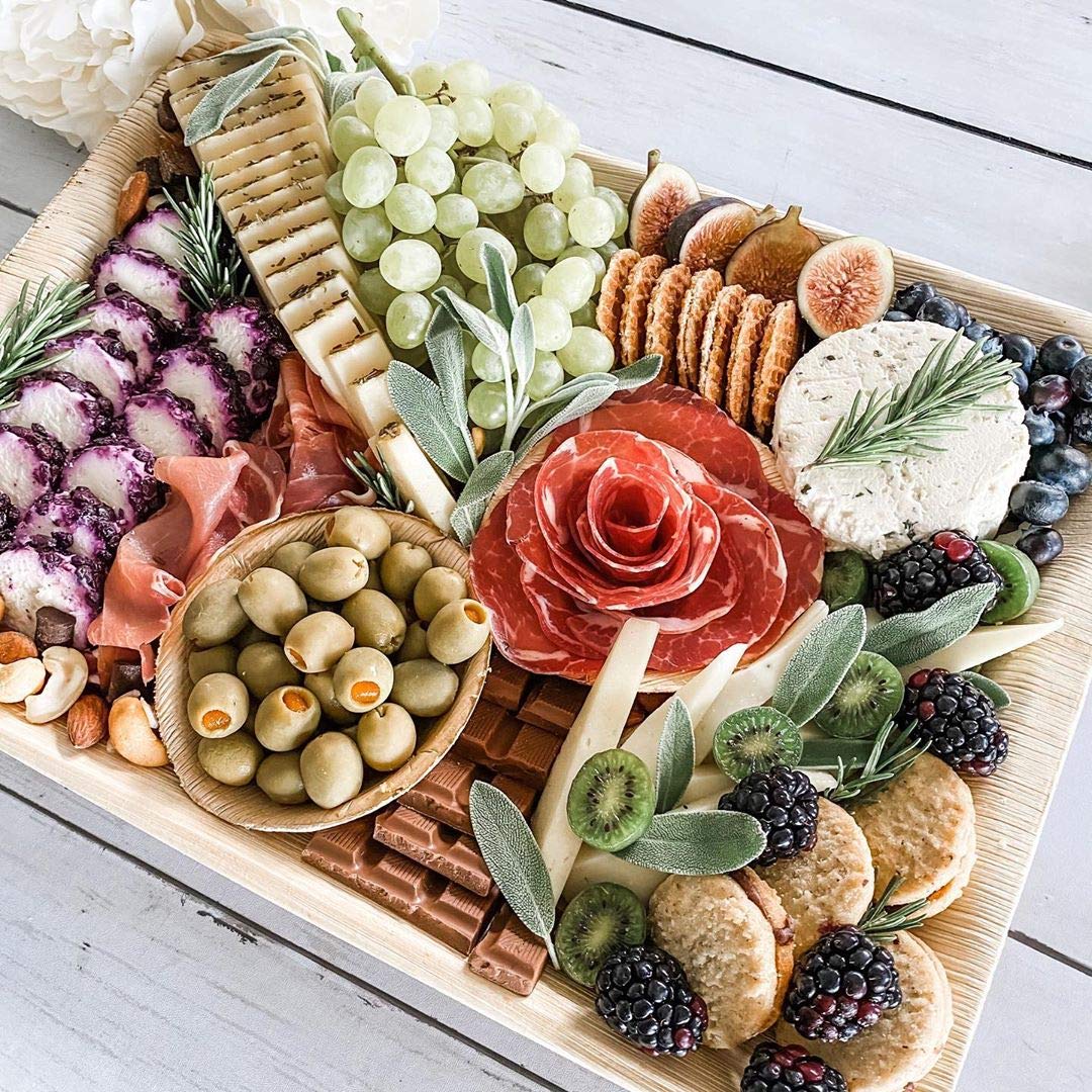 Disposable Bamboo 14 x 10 Trays Bamboo Serving Platters - Charity Leaf Official Imagery - 6