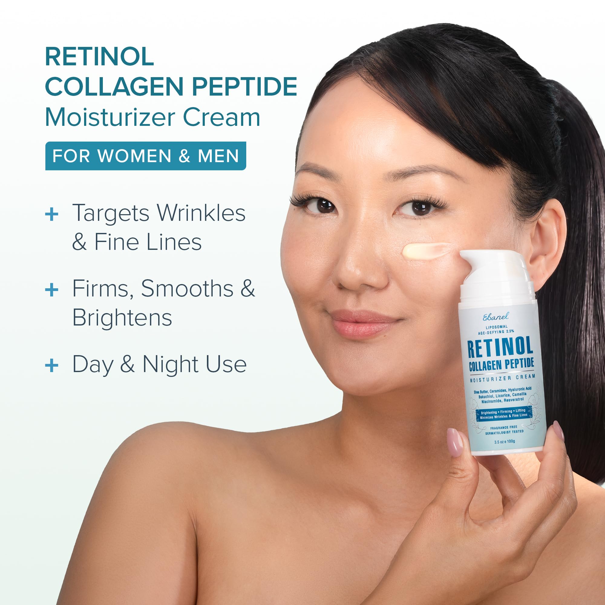 Ebanel Retinol Cream for Face 3 5Oz with Collagen Peptide - Ebanel Official Imagery - 3