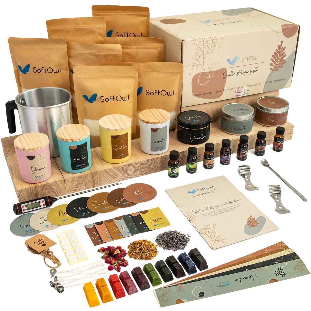 SoftOwl Premium Soy Candle Making Kit - SoftOwl Official Imagery - 1