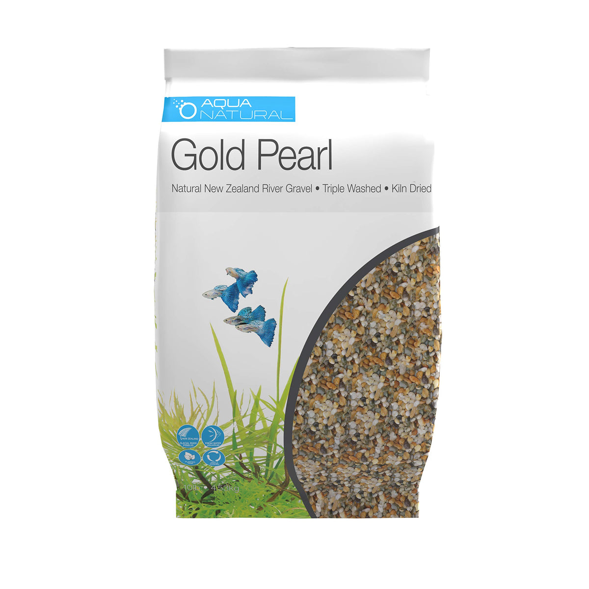 Aqua Natural Aquarium Substrate Gold Pearl Gravel 20lb - Aqua Natural Official Imagery - 1