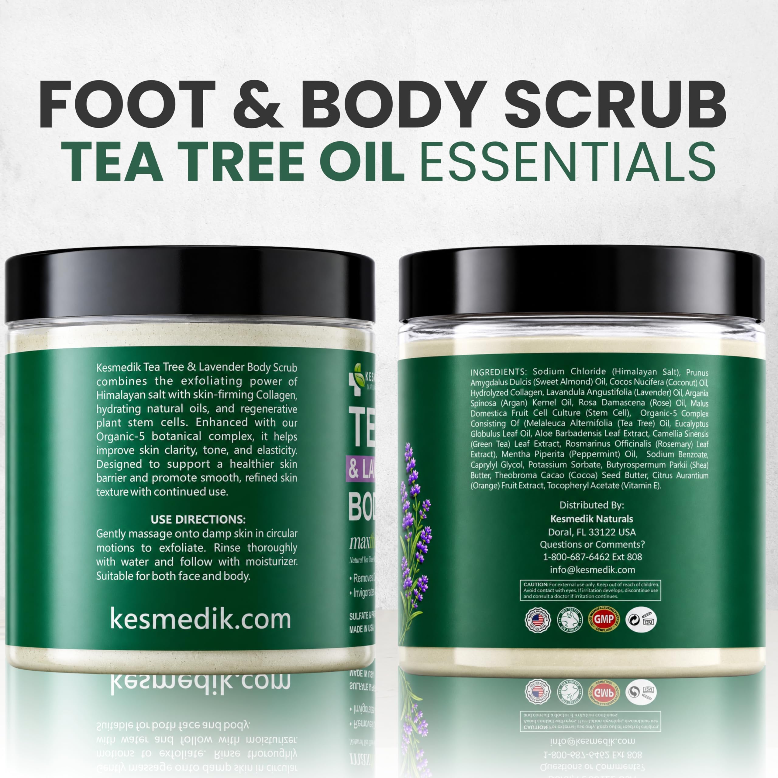 KESMEDIK Tea Tree Oil Foot & Body Scrub with Himalayan Salt & Shea Butter - KESMEDIK Official Product View 9