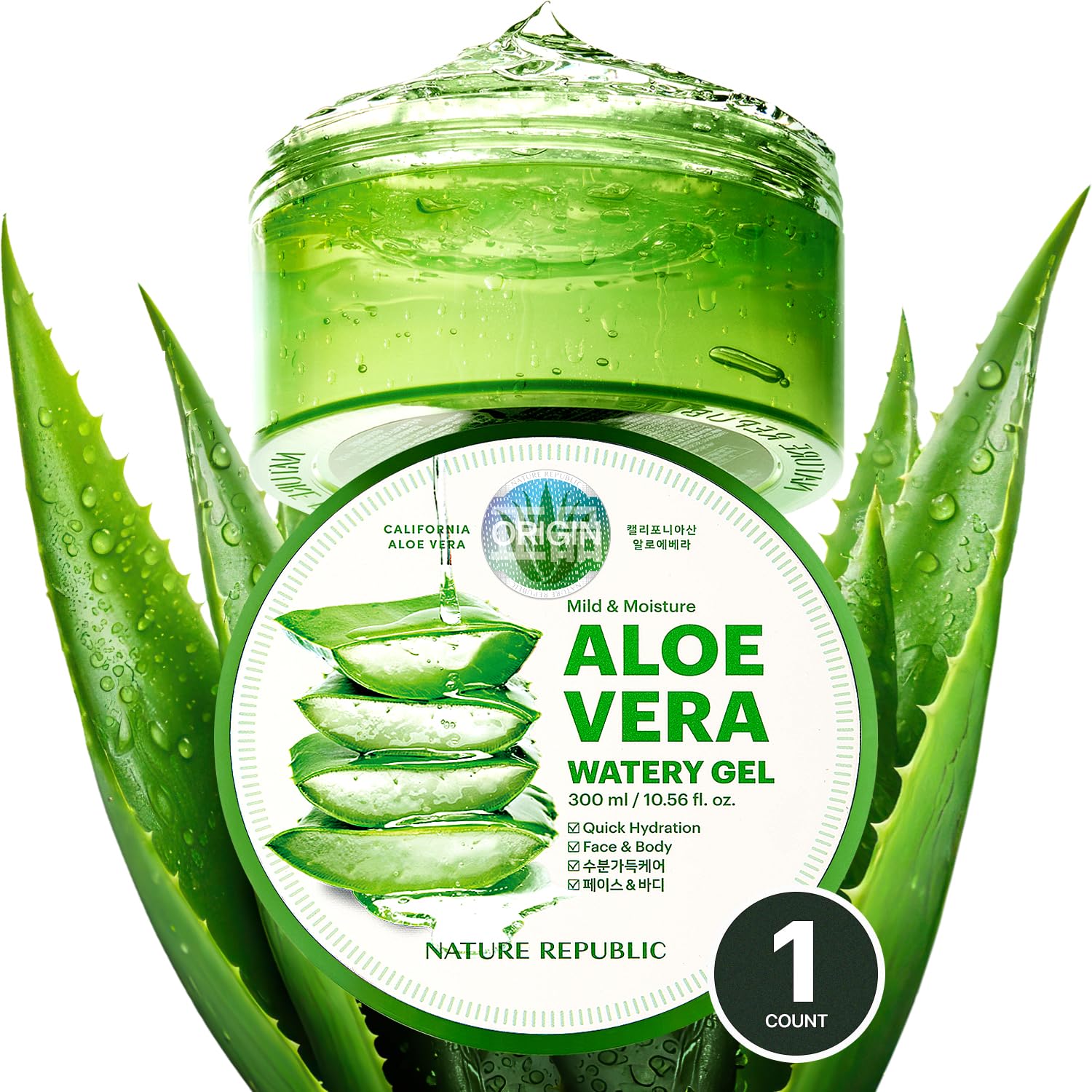 Nature Republic Mild & Moisture Aloe Vera Watery Gel - Hydrating & Moisturizing - Nature Republic Official Product View 2