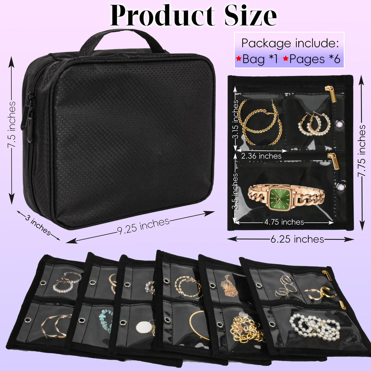 Travel Jewelry Organizer Case Jewelry Bags Jewelry Storage - LingLingo Official Imagery - 4