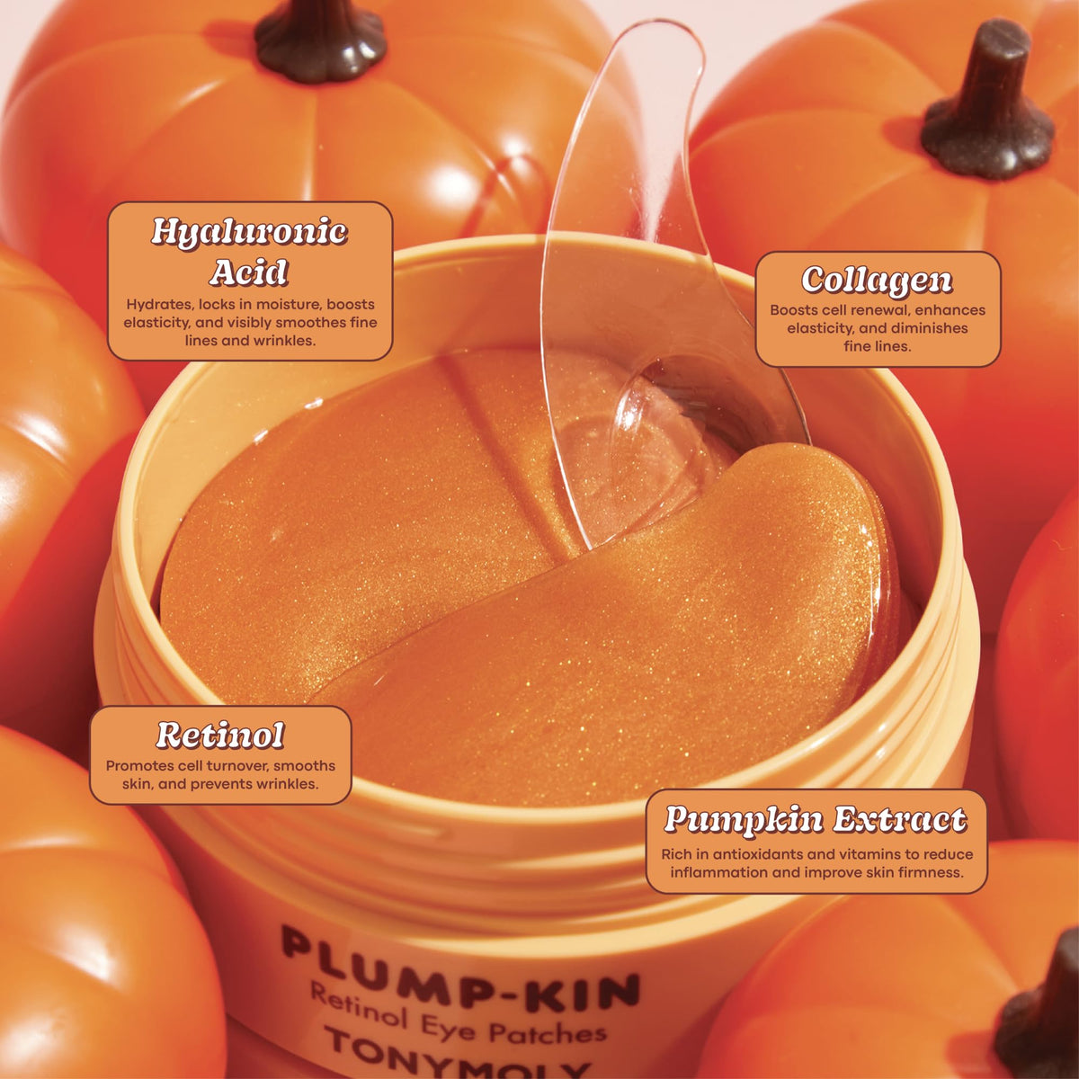 TONYMOLY Plump kin Pumpkin Retinol Under Eye Patch Dark - TONYMOLY Official Imagery - 3
