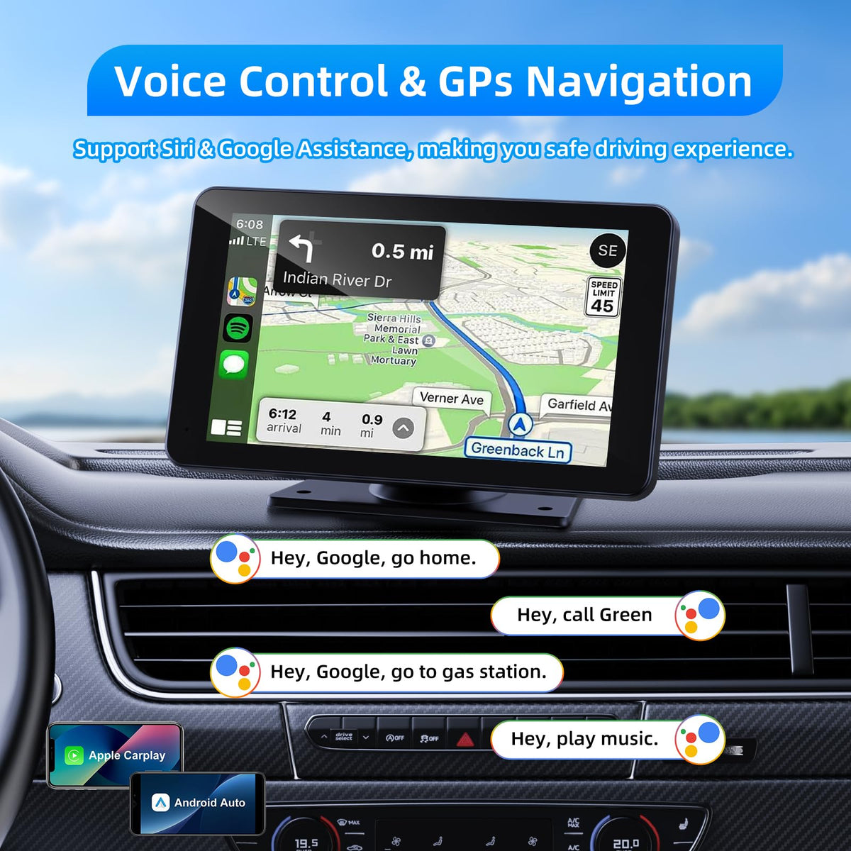 VUKARUAL Wireless Carplay and Android Auto Screen for Car 7 - VUKARUAL Official Imagery - 5